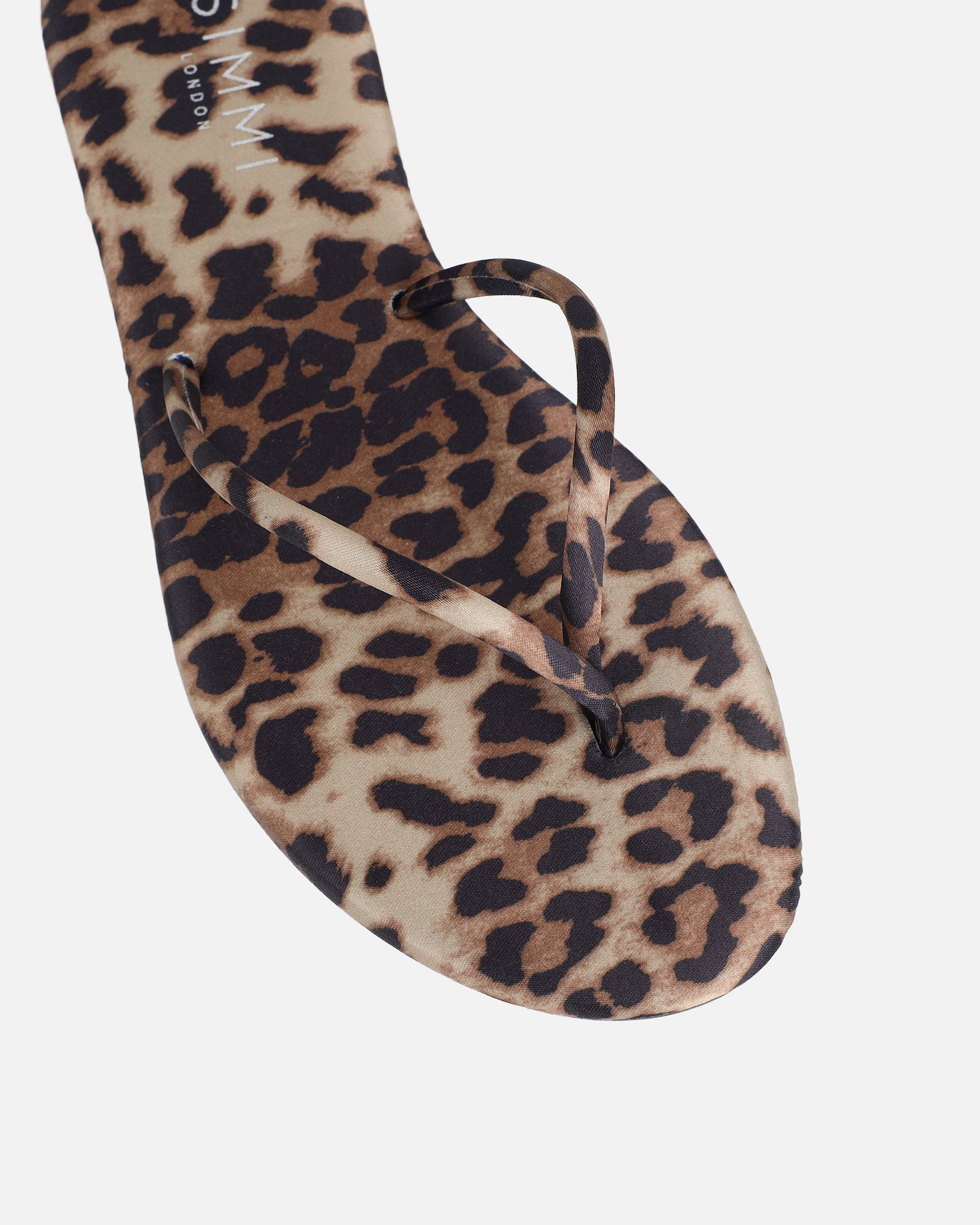 Elmas Leopard Satin Toe Post Sandals