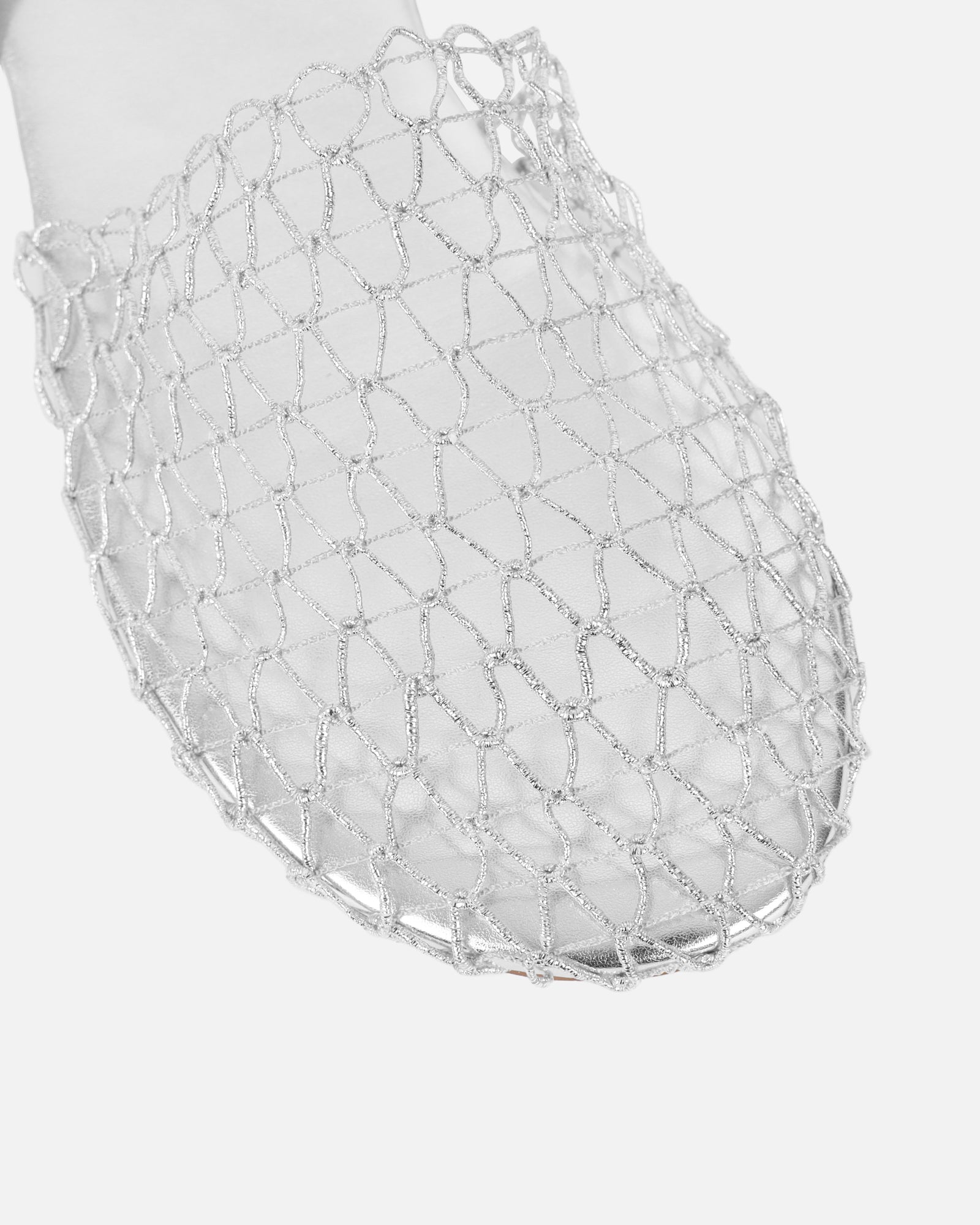Avianna Silver Woven Mesh Sliders