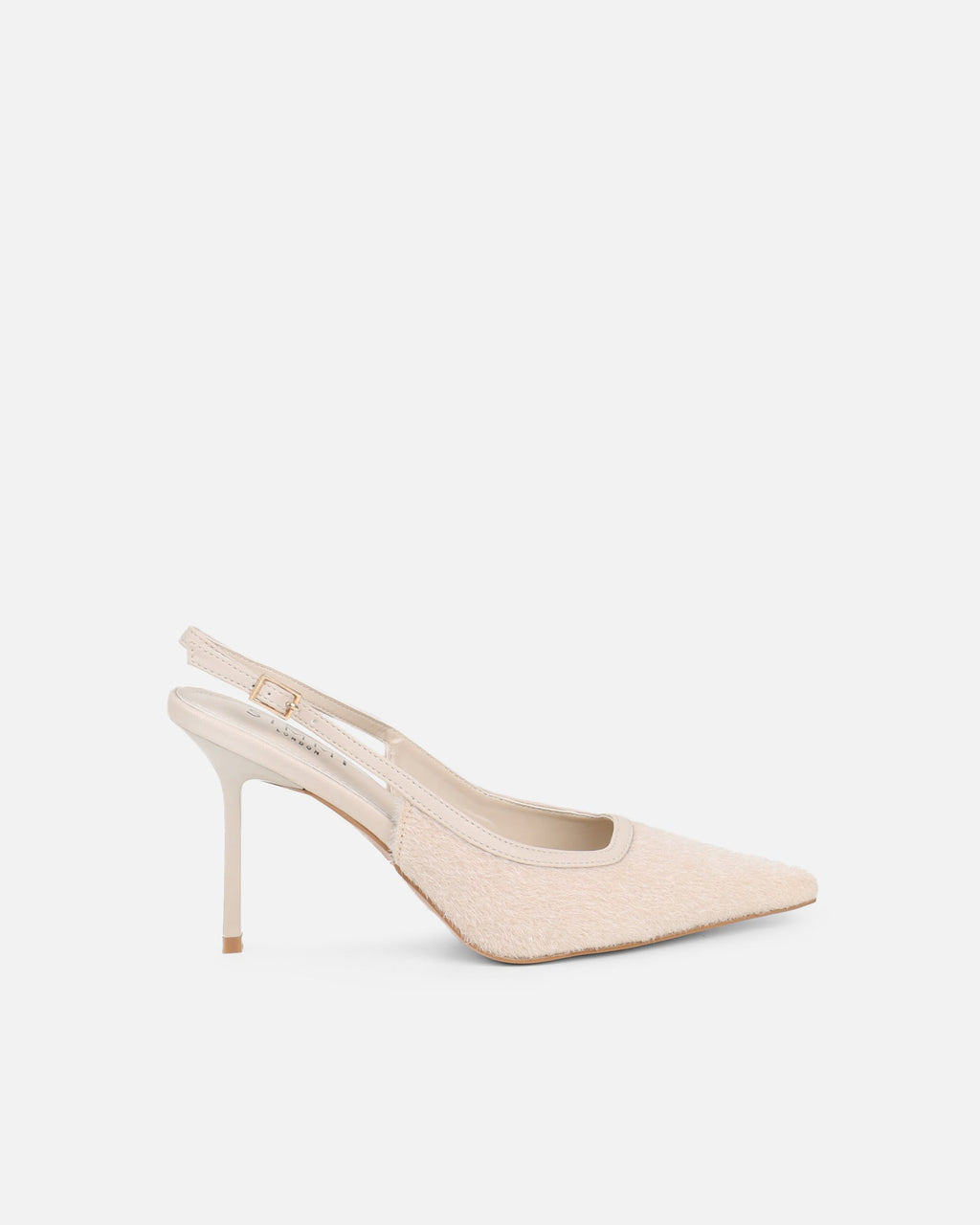 Exmoor Beige Plush Slingback Courts
