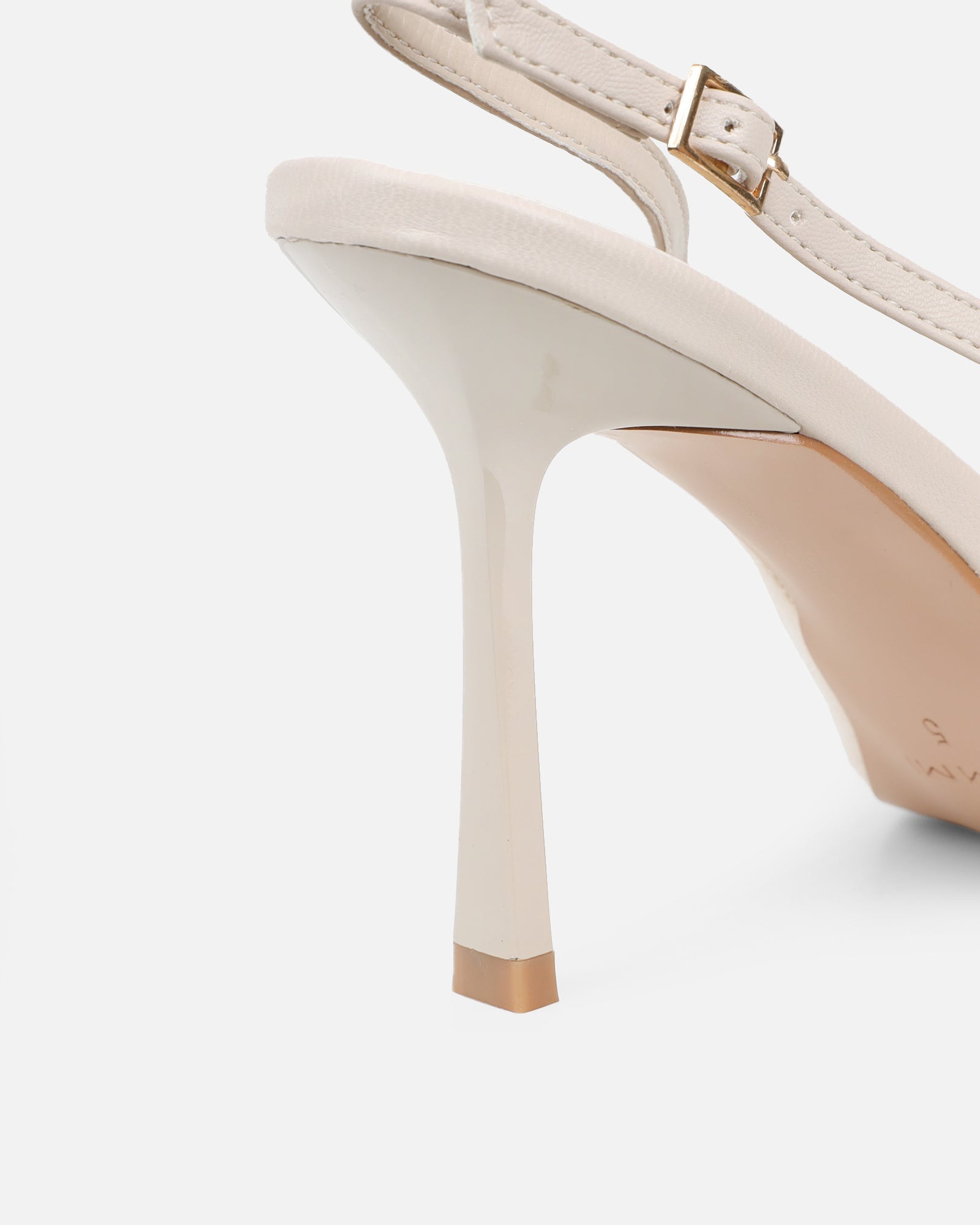 Exmoor Beige Plush Slingback Courts