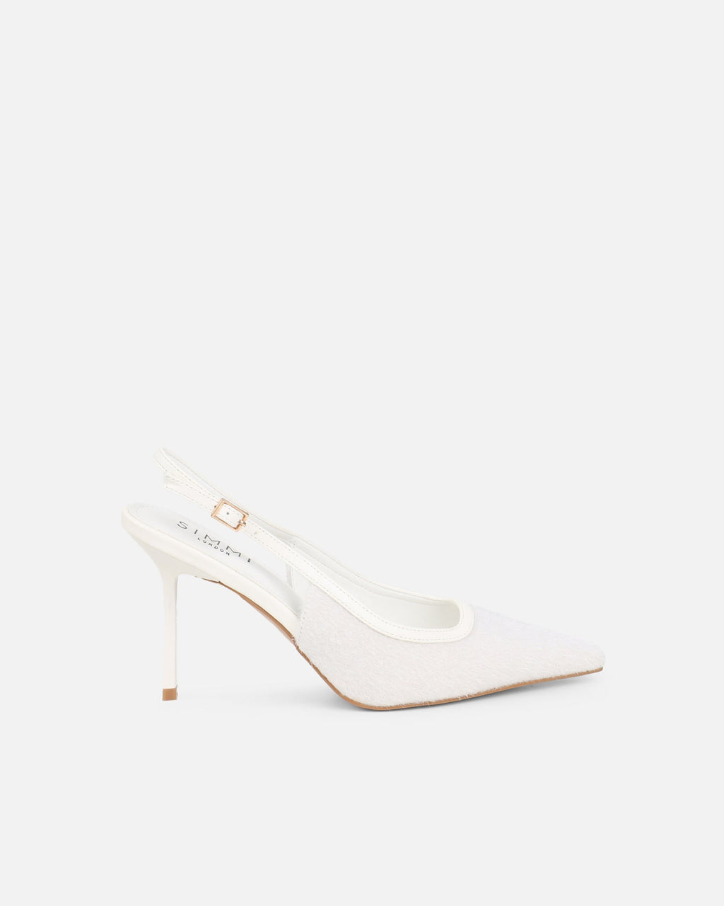 Exmoor White Plush Slingback Courts