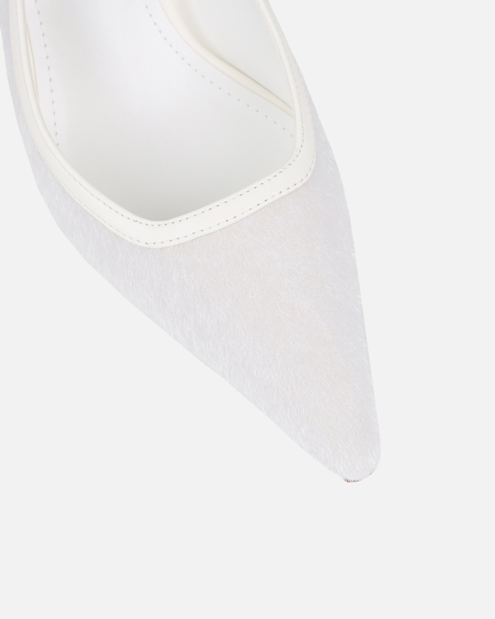 Exmoor White Plush Slingback Courts