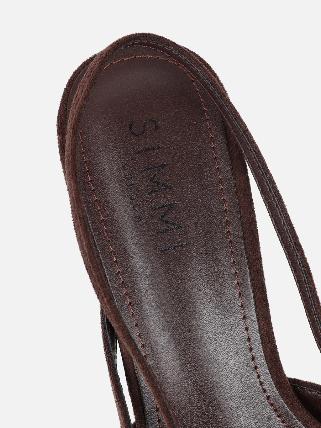 Stallone Brown Suede Buckle Detail Slingback Court Shoes