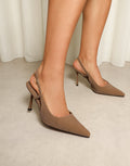 Emarra Taupe Suede Slingback Court Shoes