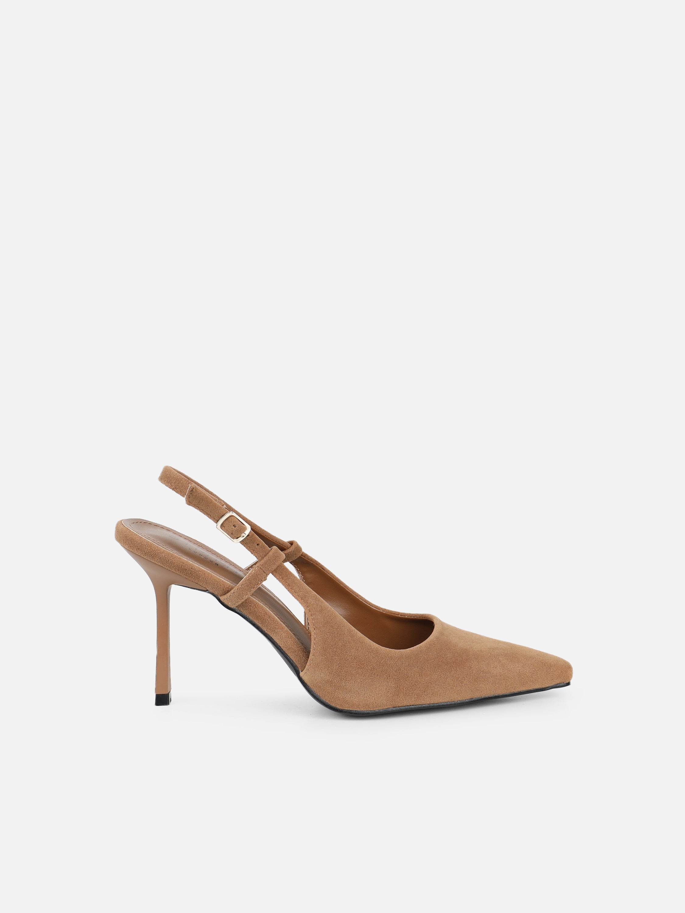 Emarra Taupe Suede Slingback Court Shoes