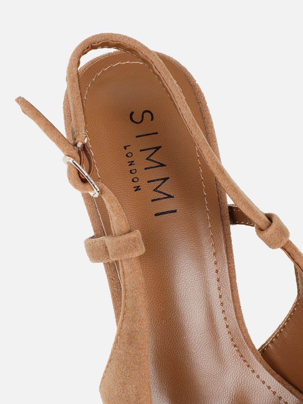 Emarra Taupe Suede Slingback Court Shoes