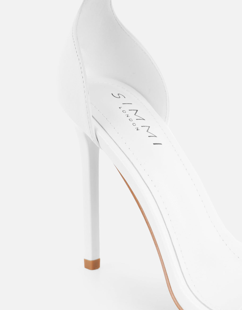 Gabby White Barely There Heeled Sandals