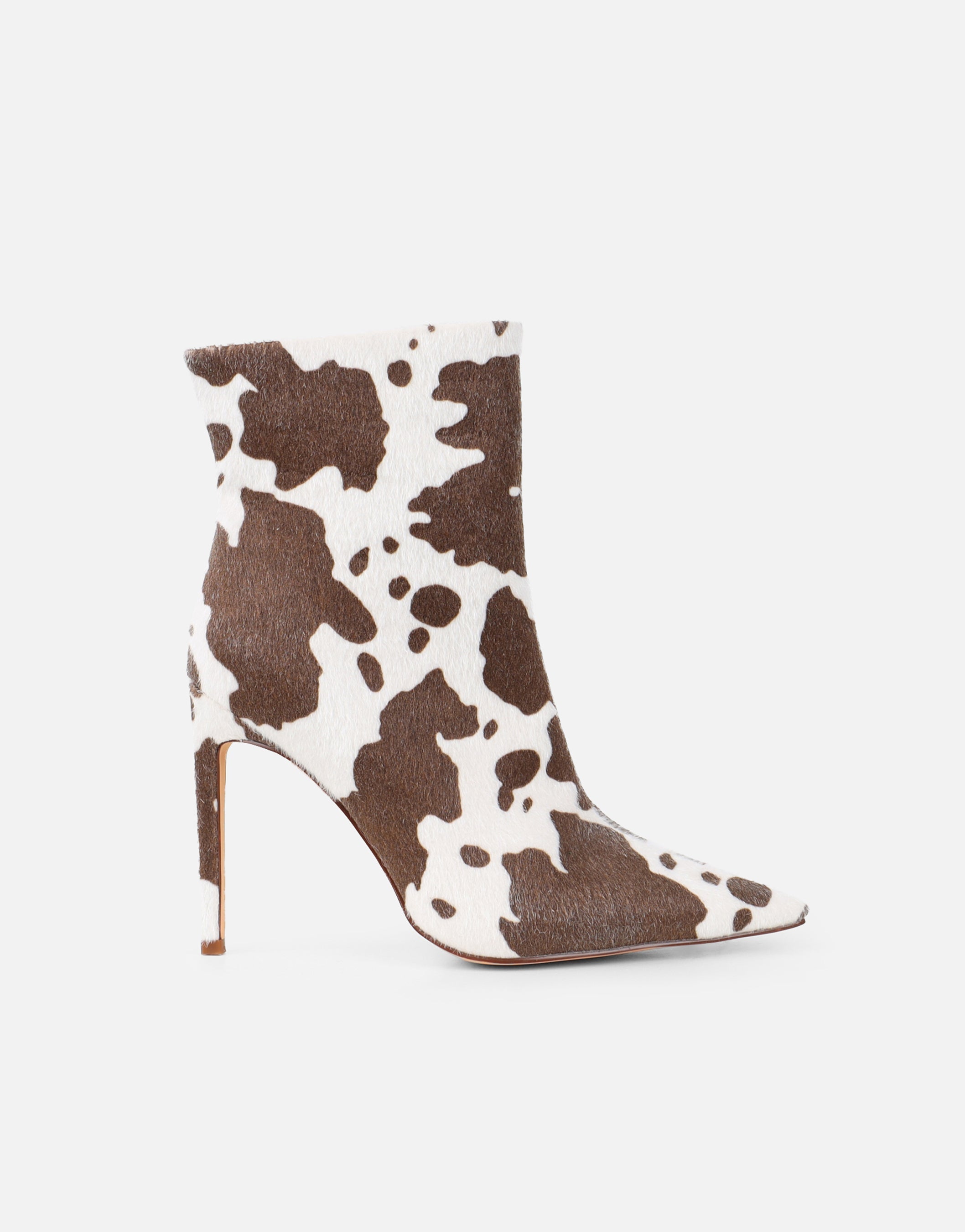 Harvie Cow Print Heeled Ankle Boots