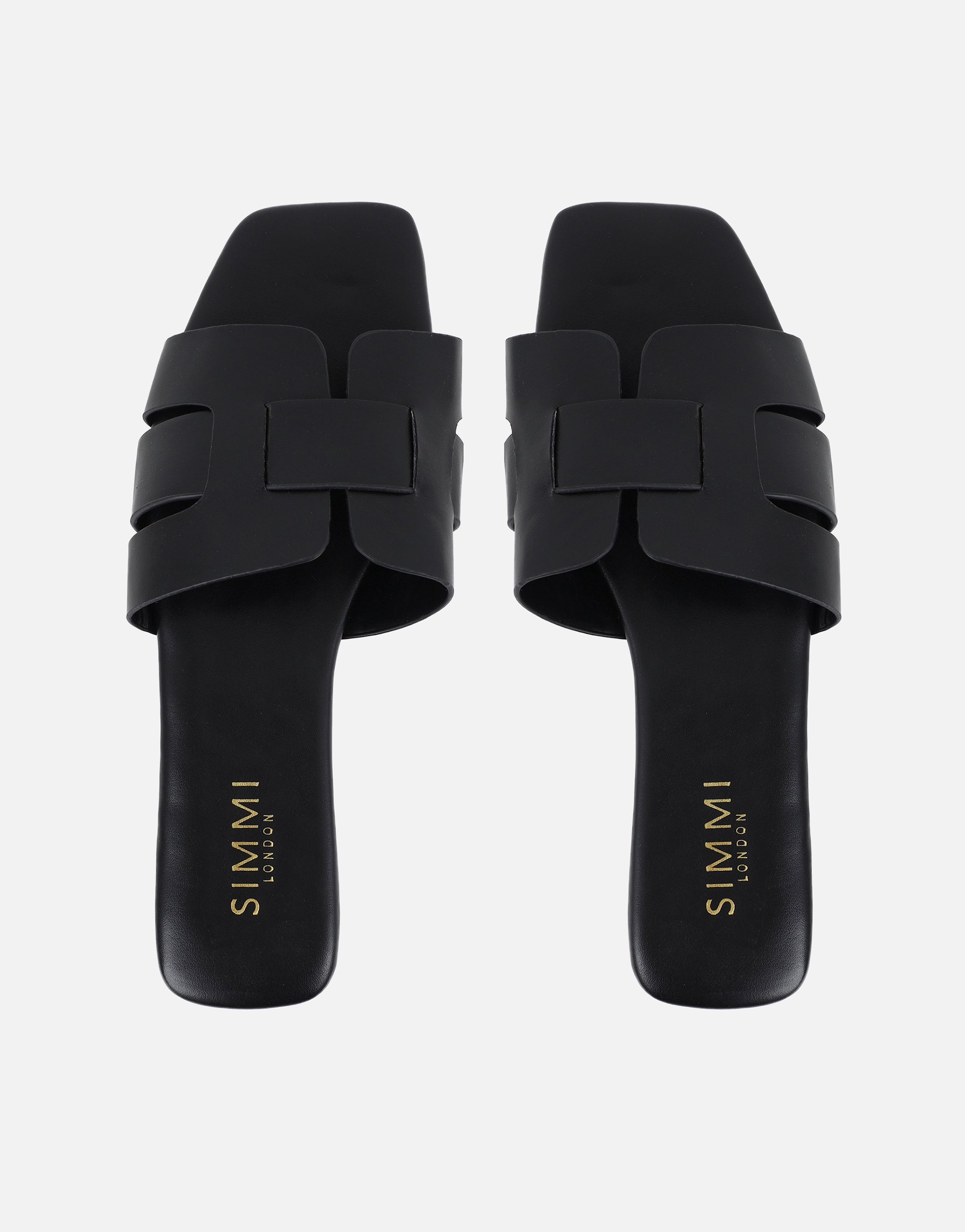 Holly Black Slip On Flat Sandals