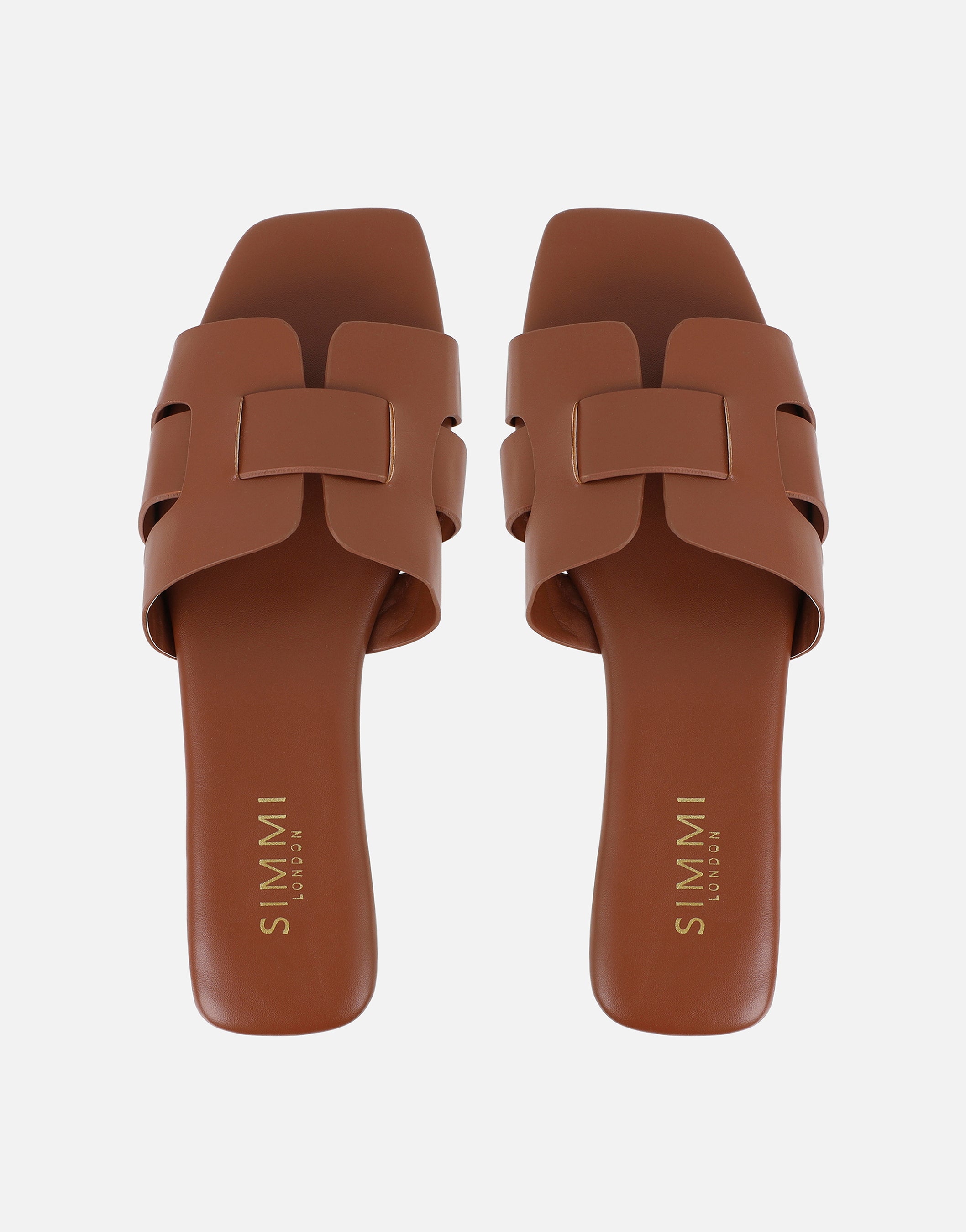 Holly Tan Slip On Flat Sandals