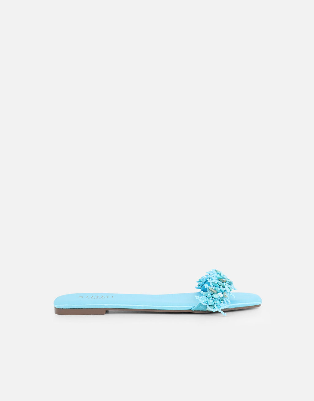 Hatty Blue Slip On Flat Sandals