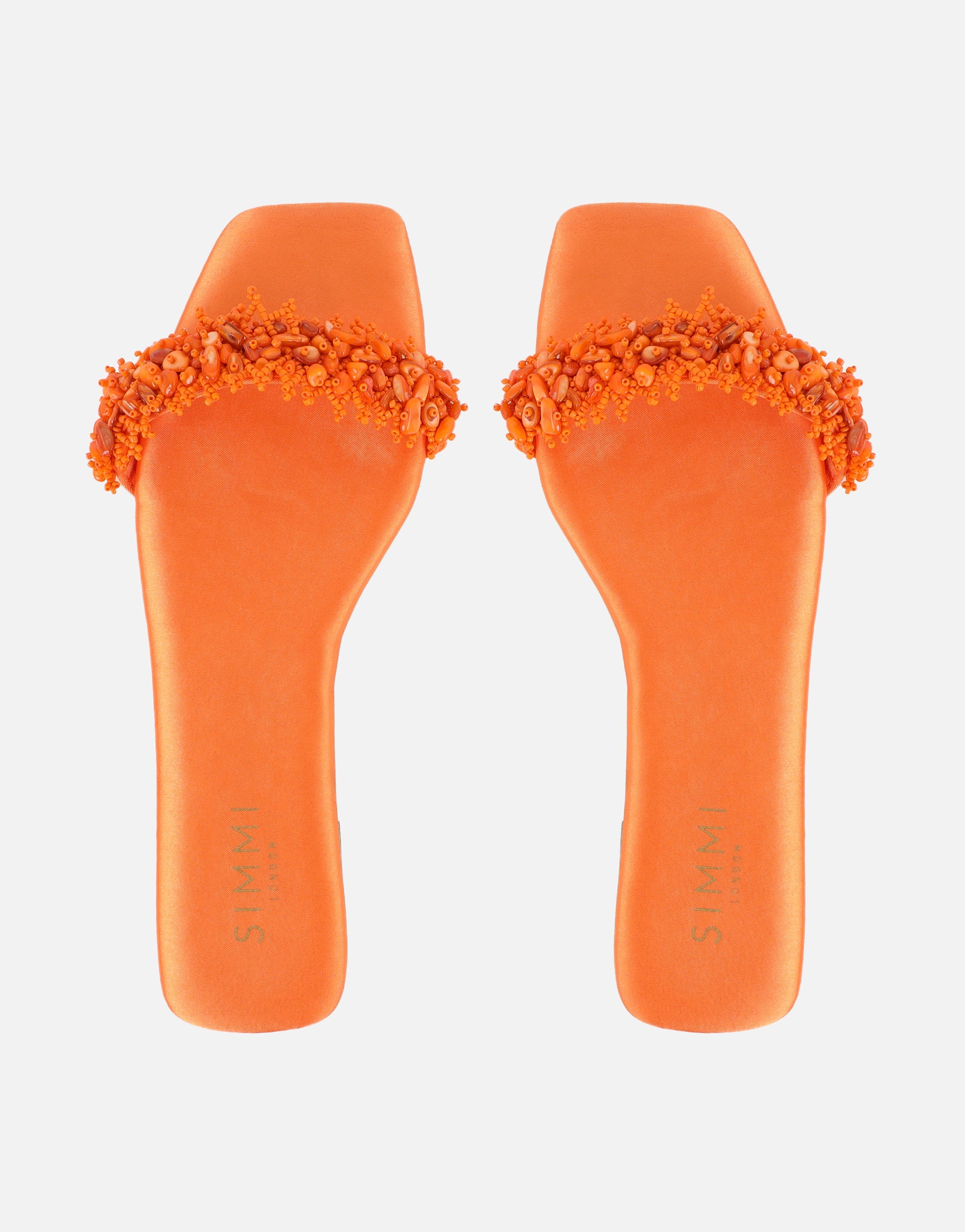 Hatty Orange Slip On Flat Sandals