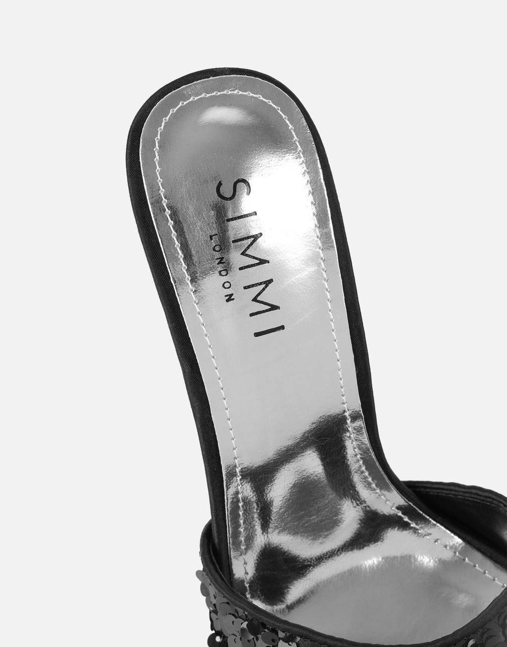 Hope Black Sequin Heeled Sandals