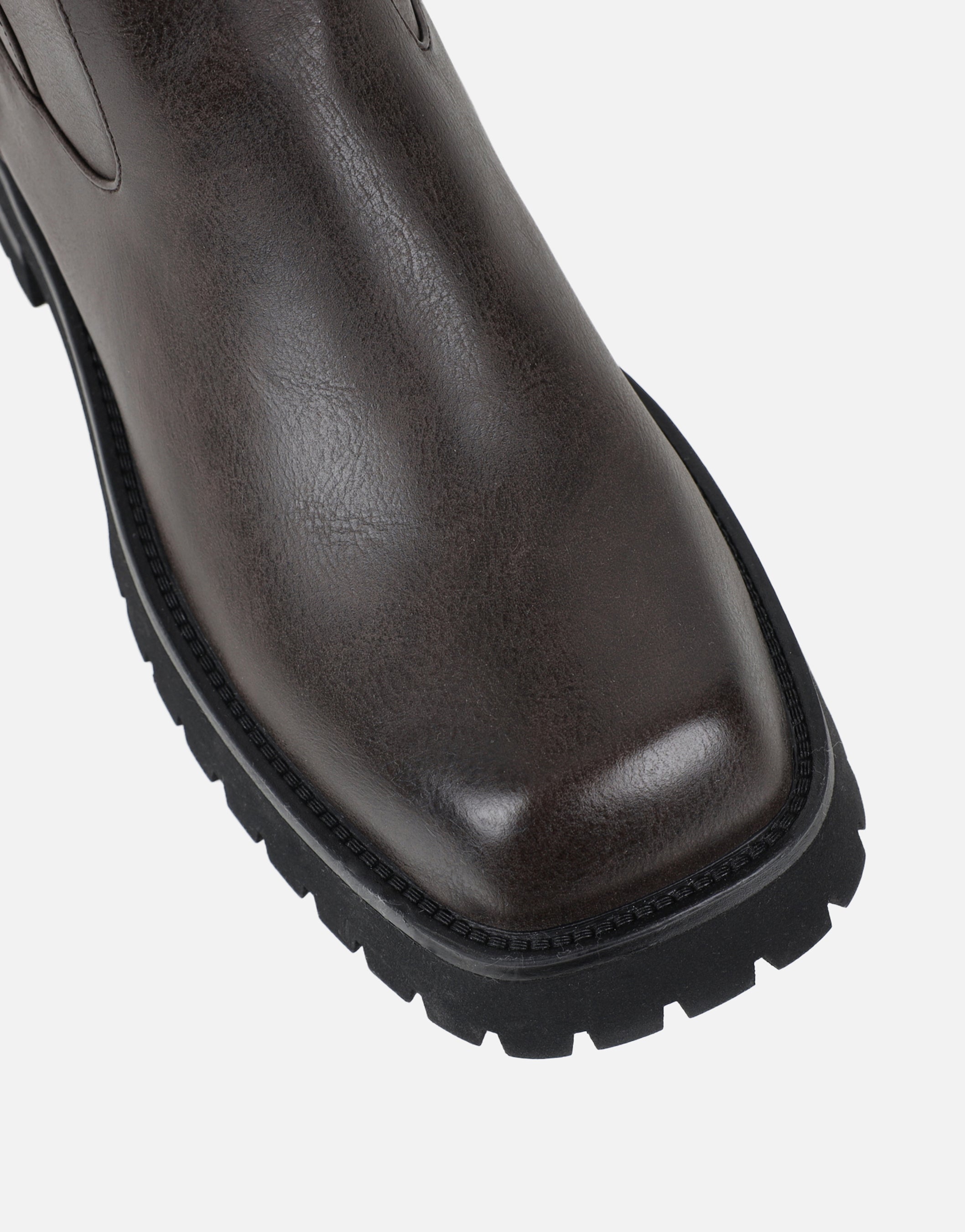 Miles Brown Knee High Tab Detail Boots