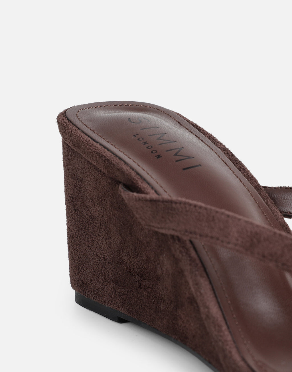 Immy Brown Suede Toe Post Wedge Sandals