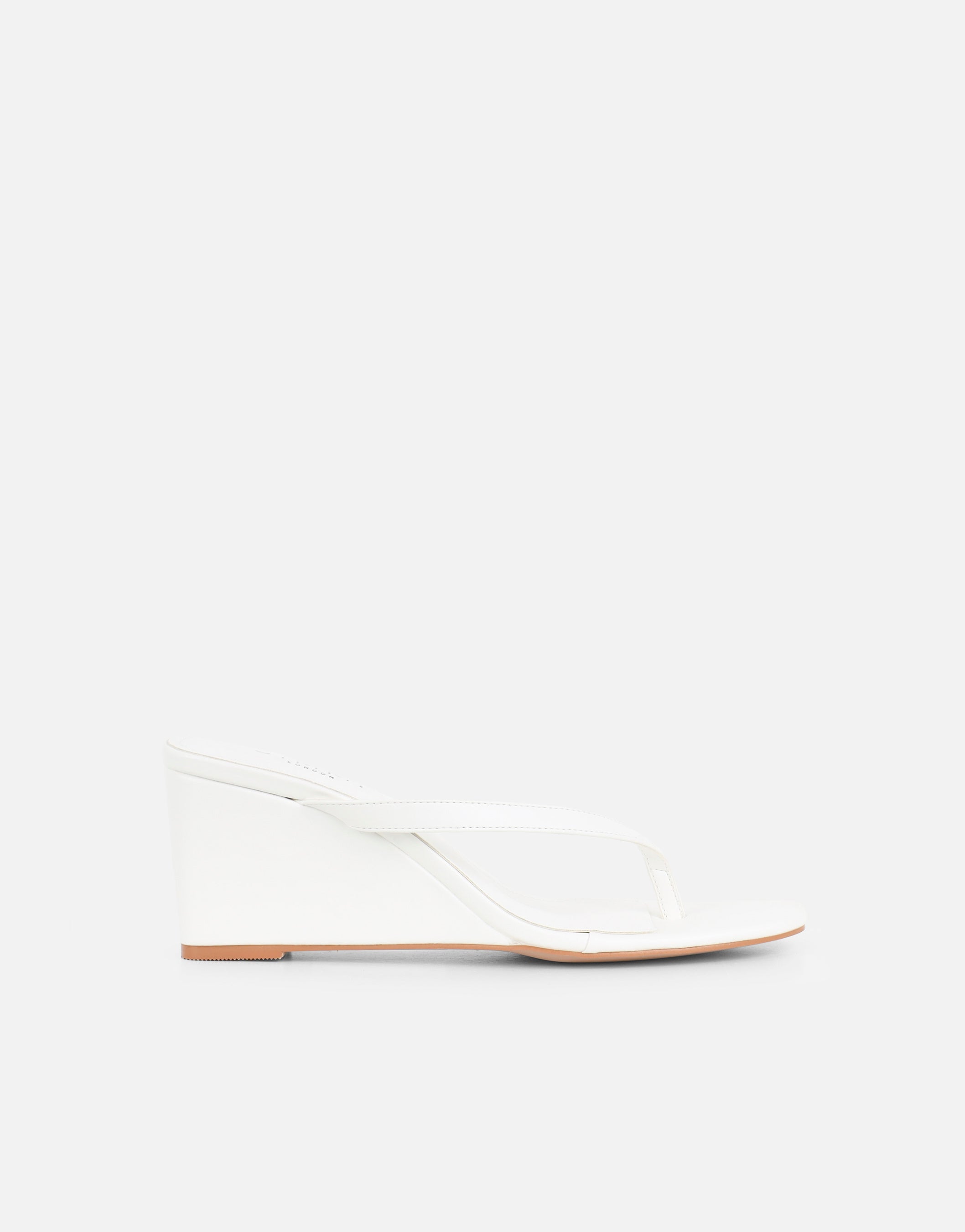 Immy White Toe Post Wedge Sandals