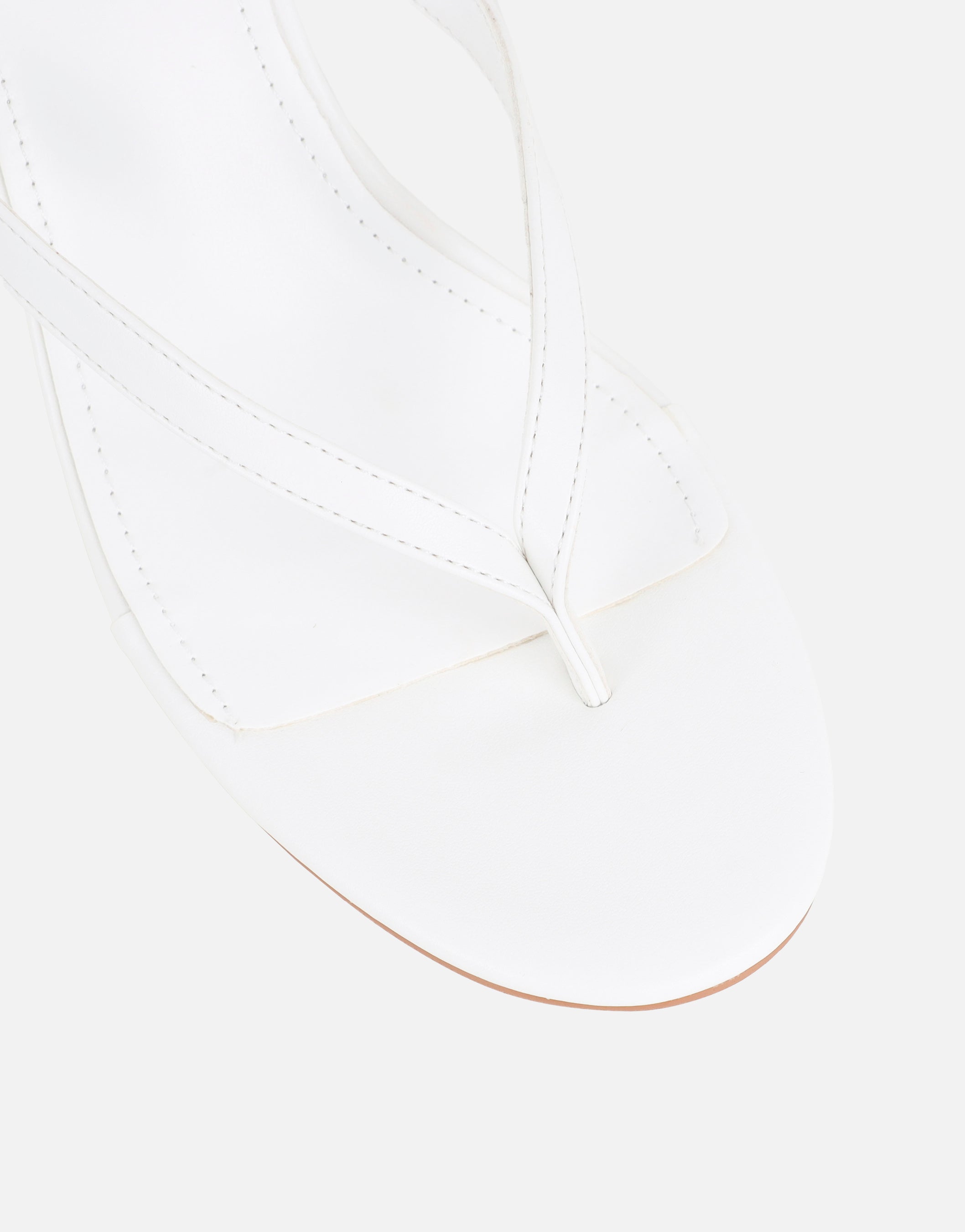 Immy White Toe Post Wedge Sandals