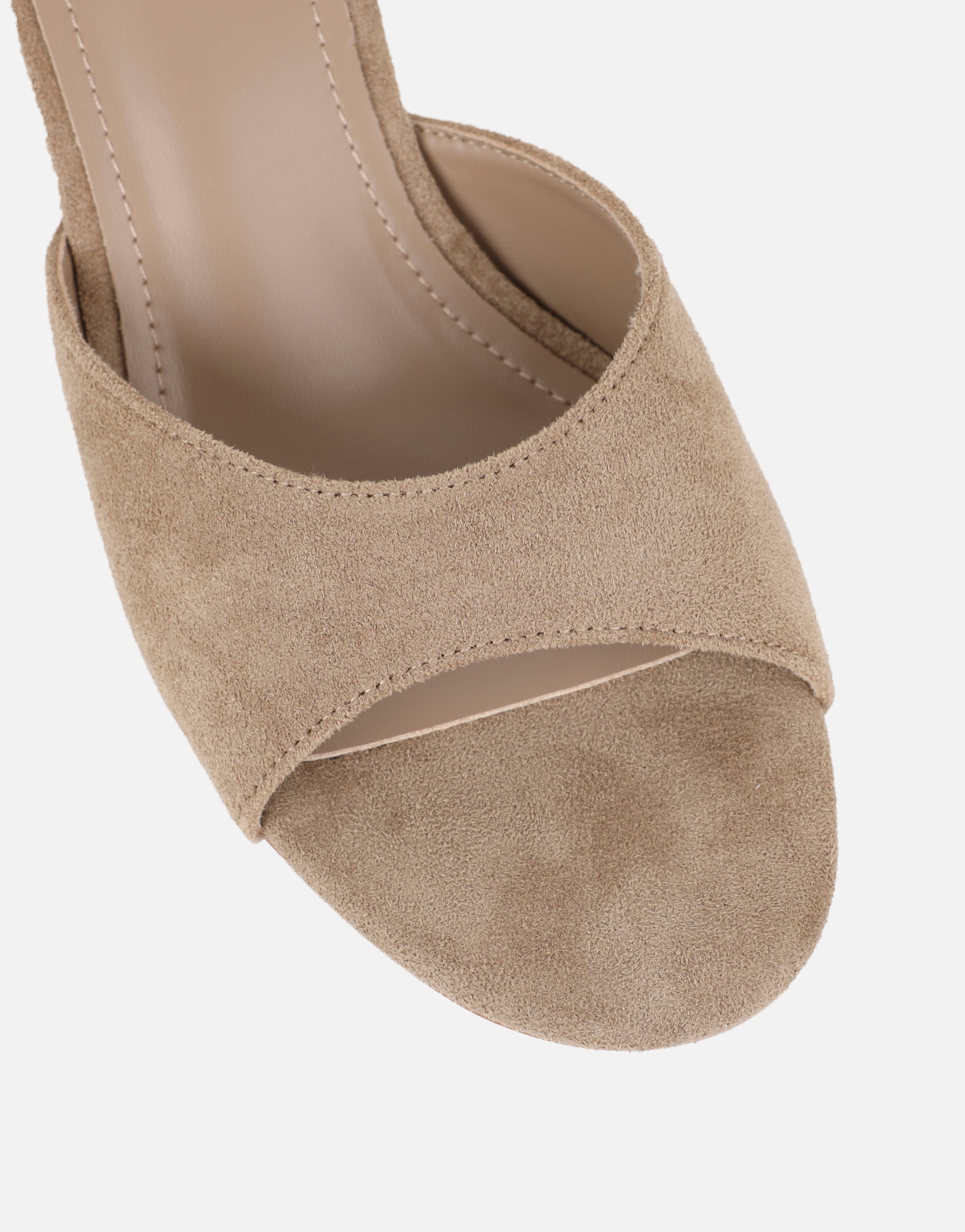 Iris Beige Suede Wedge Mules