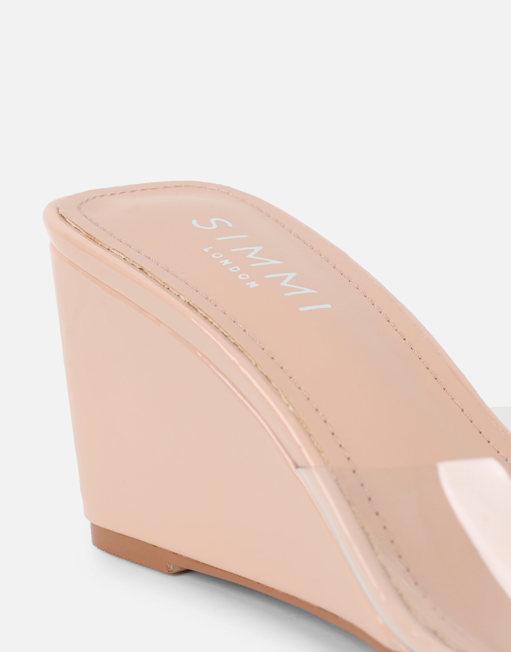 Iris Nude Clear Wedge Mules