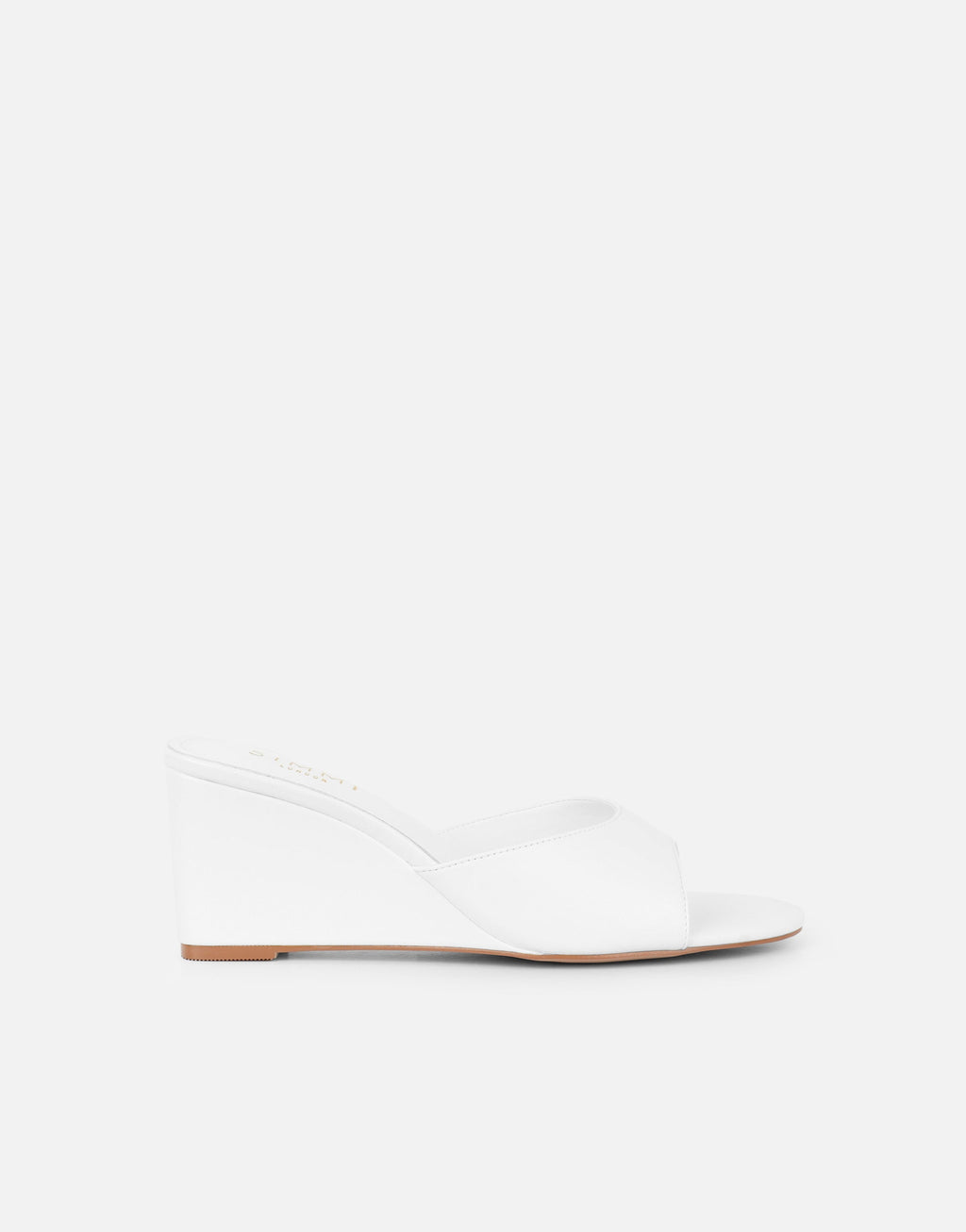 Iris White Wedge Mules