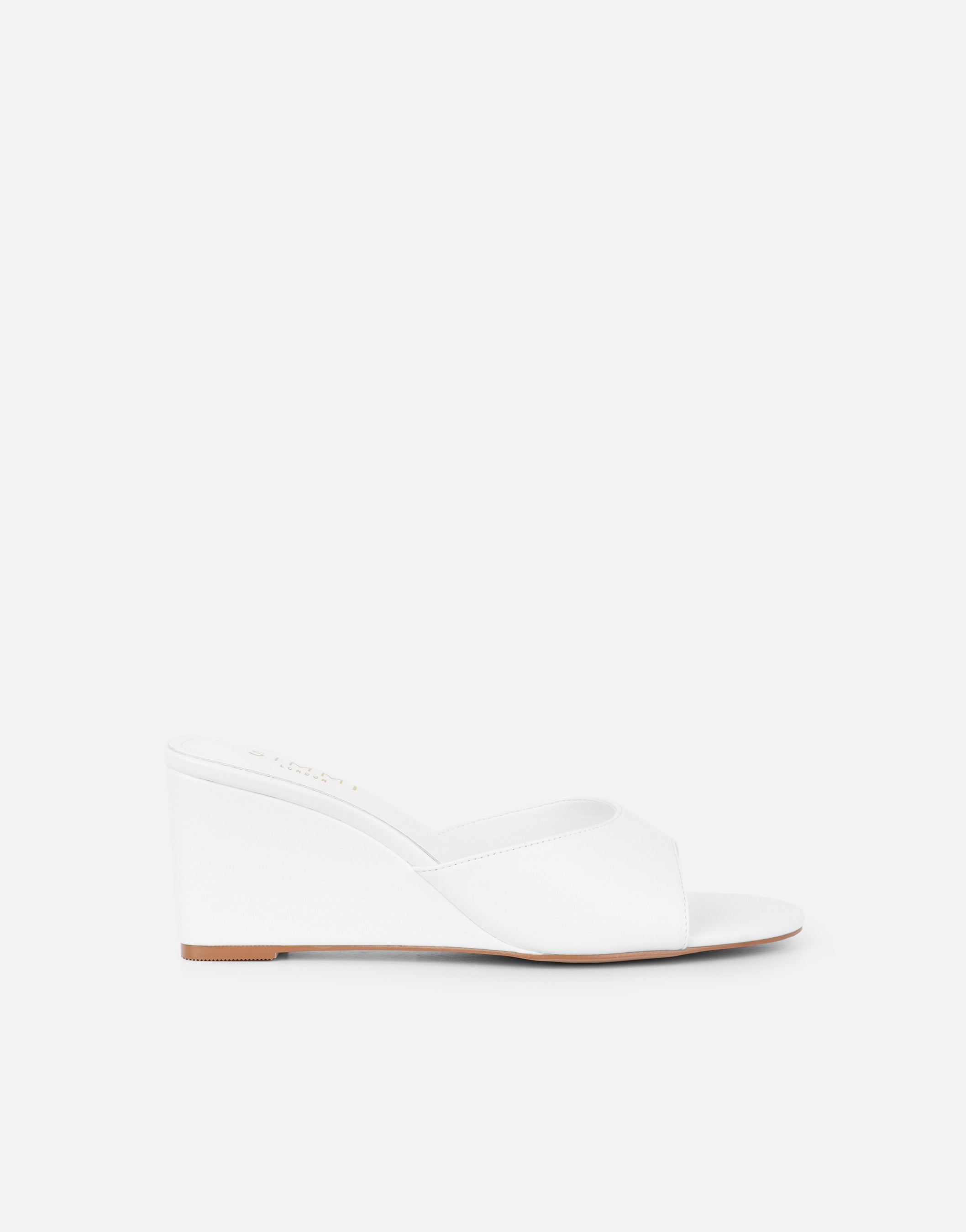 Iris White Wedge Mules