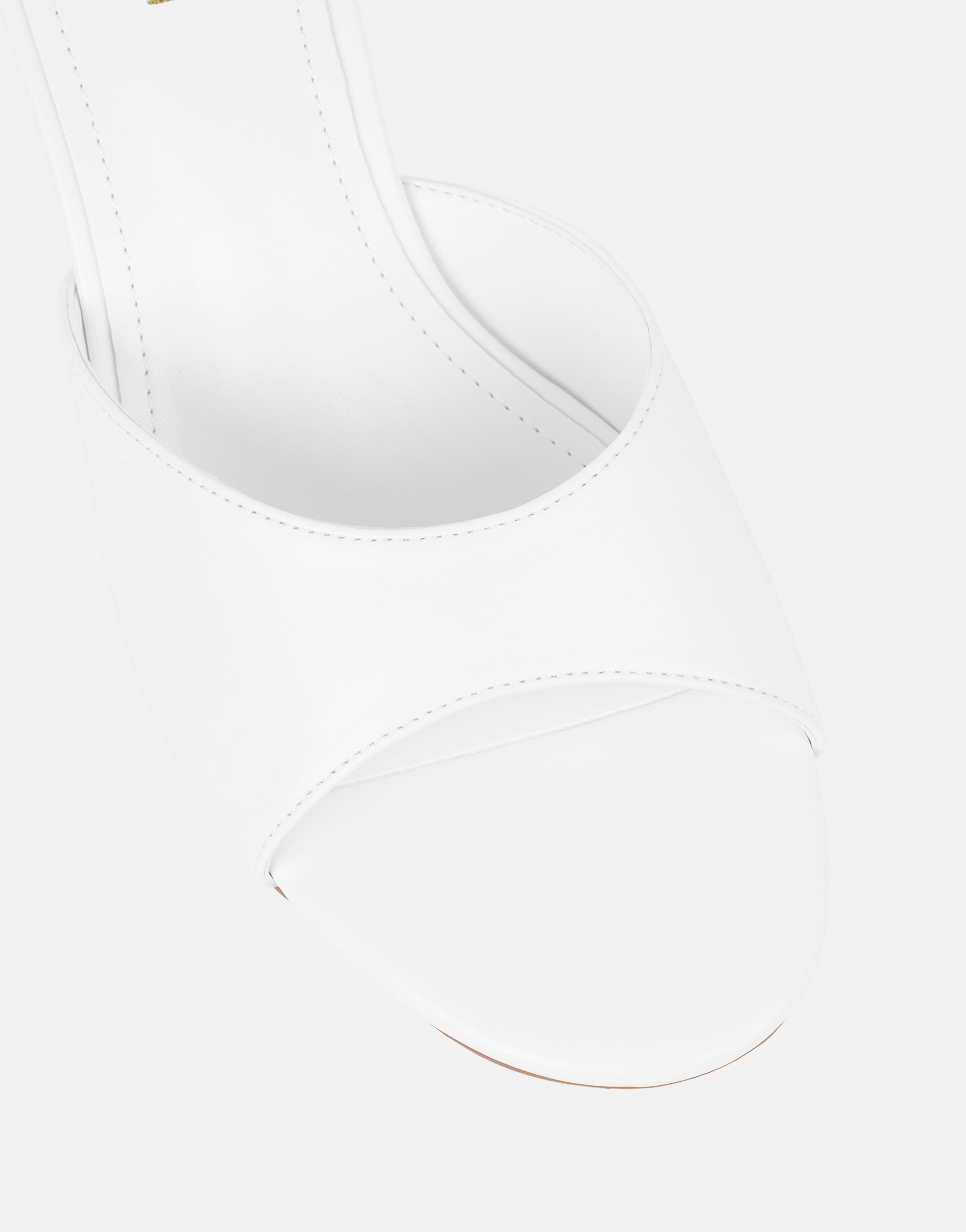 Iris White Wedge Mules