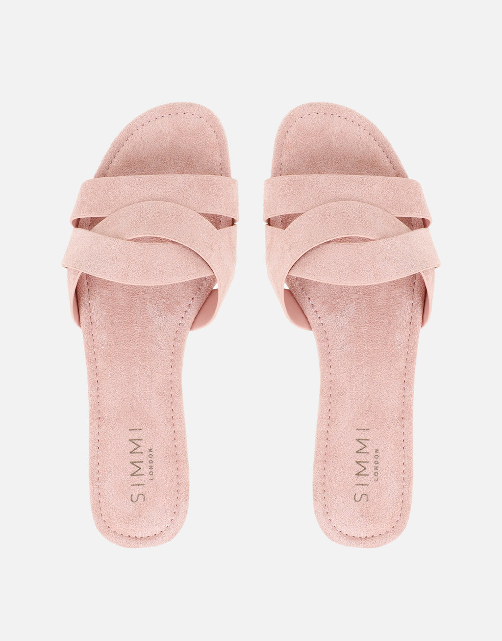 Jade Pink Suede Crossover Flat Sandals