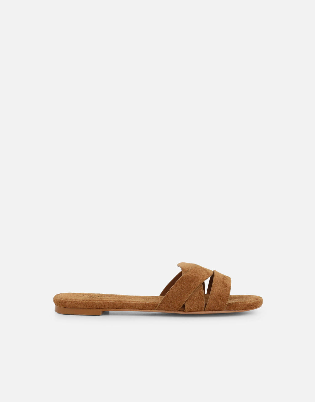 Jade Tan Suede Crossover Flat Sandals