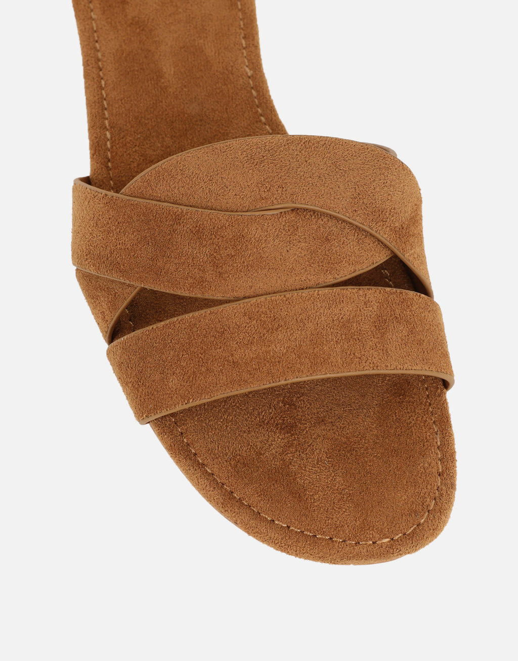 Jade Tan Suede Crossover Flat Sandals