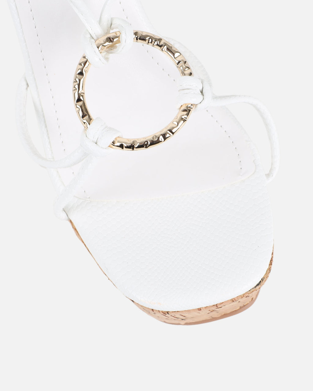 Jadey White Gold Detail Wedge Heels