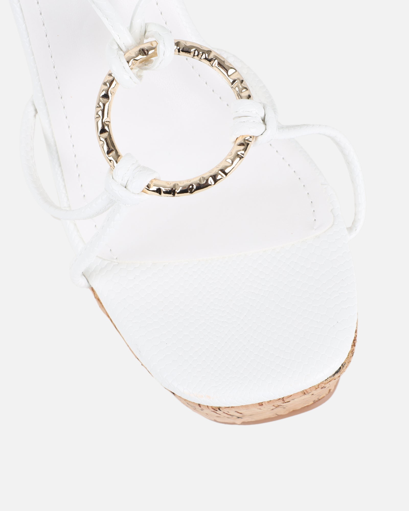 Jadey White Gold Detail Wedge Heels