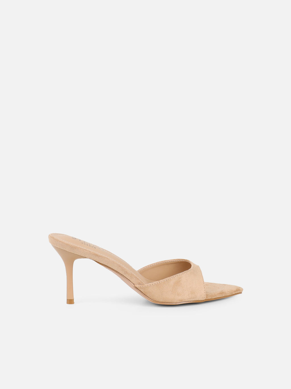 Silvia Beige Suede Peep Toe Heeled Sandals
