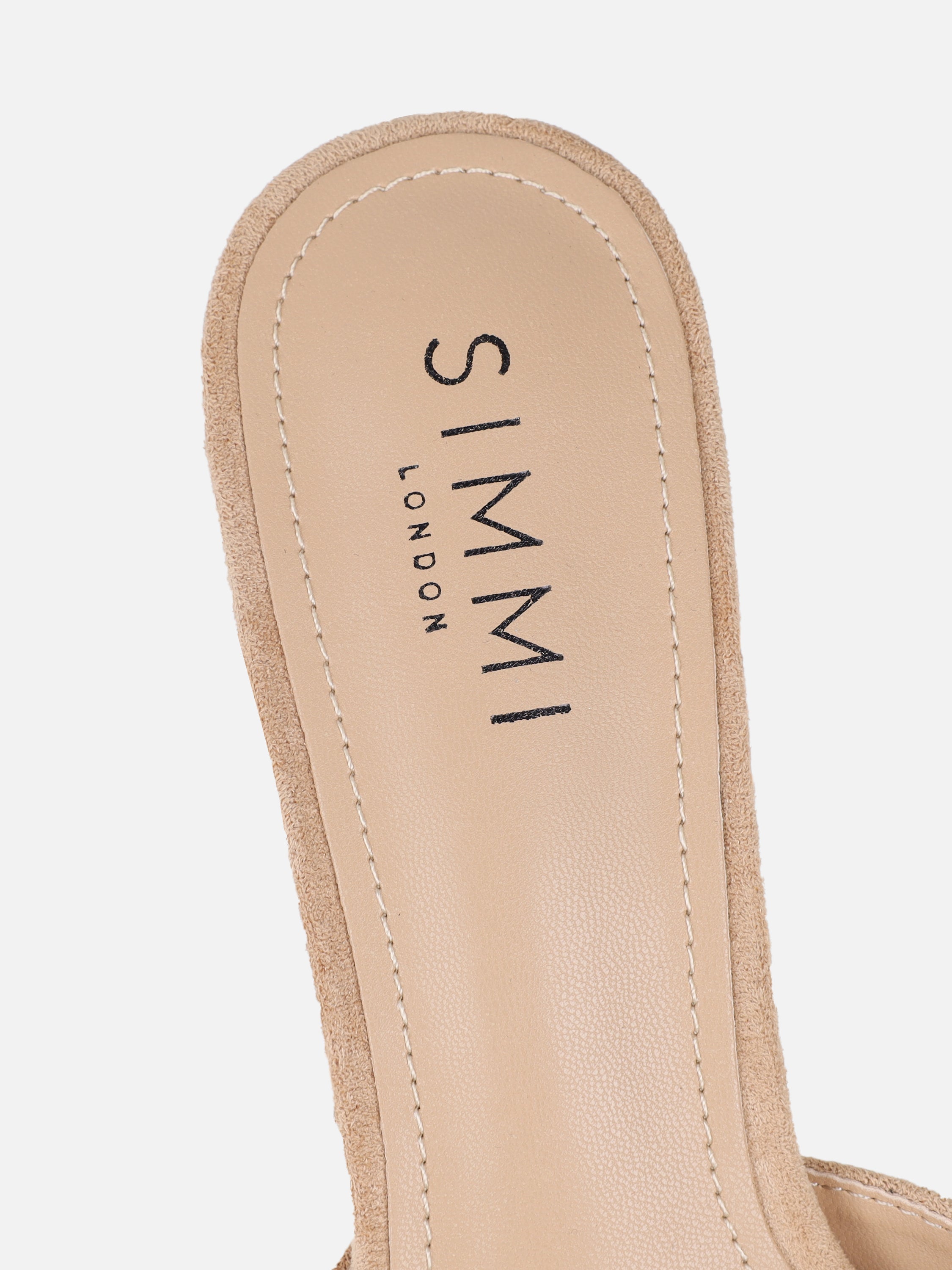 Silvia Beige Suede Peep Toe Heeled Sandals