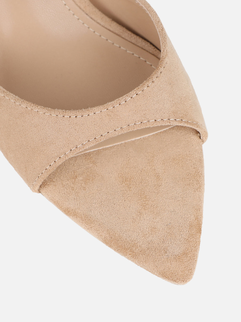 Silvia Beige Suede Peep Toe Heeled Sandals