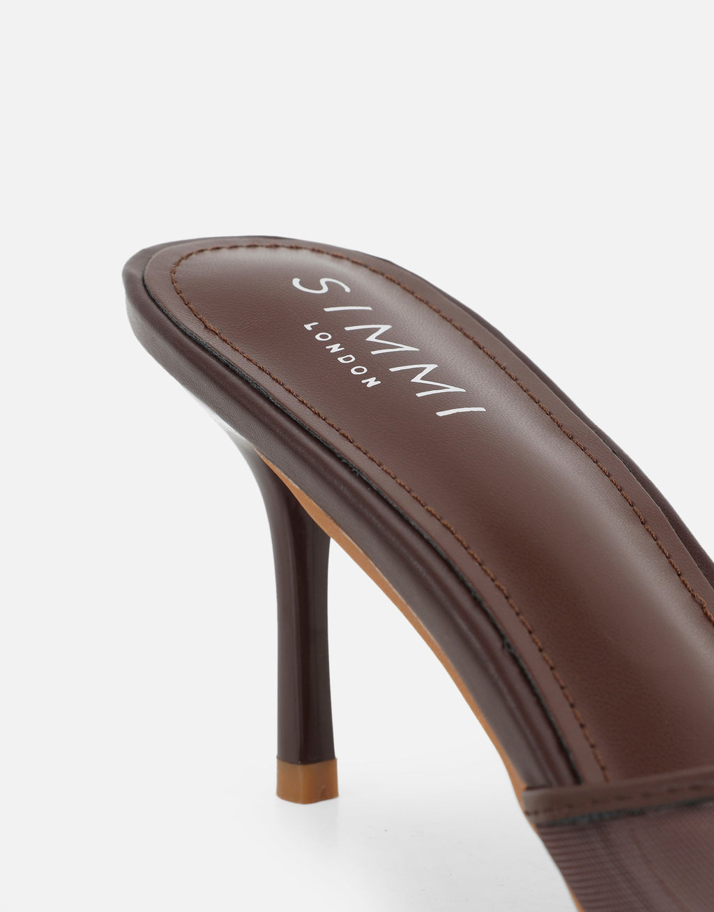 Lauri Brown Mesh Peep Toe Heeled Sandals