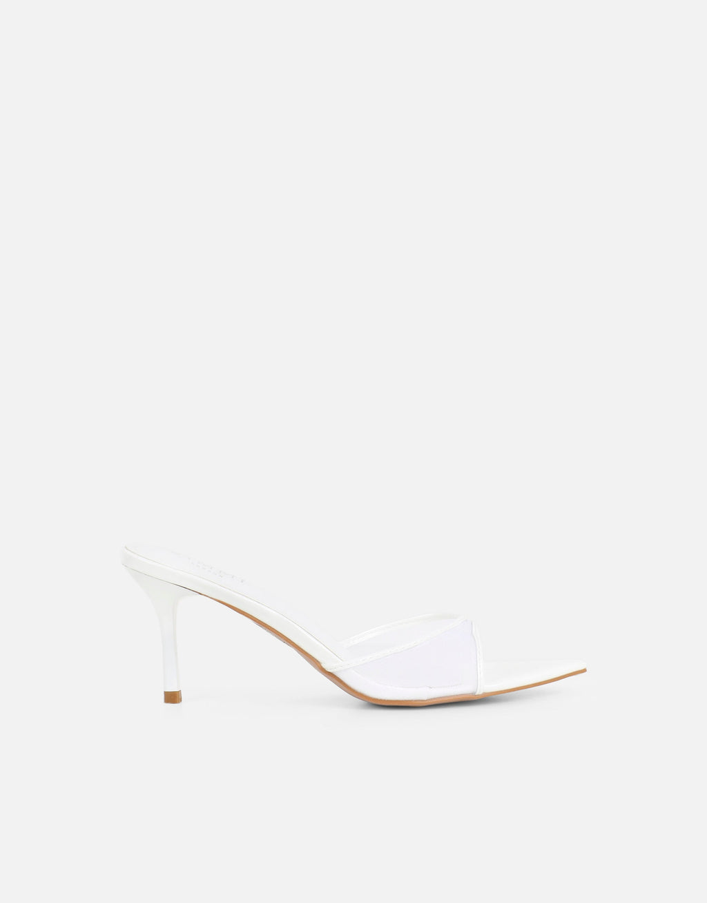 Lauri White Mesh Peep Toe Heeled Sandals