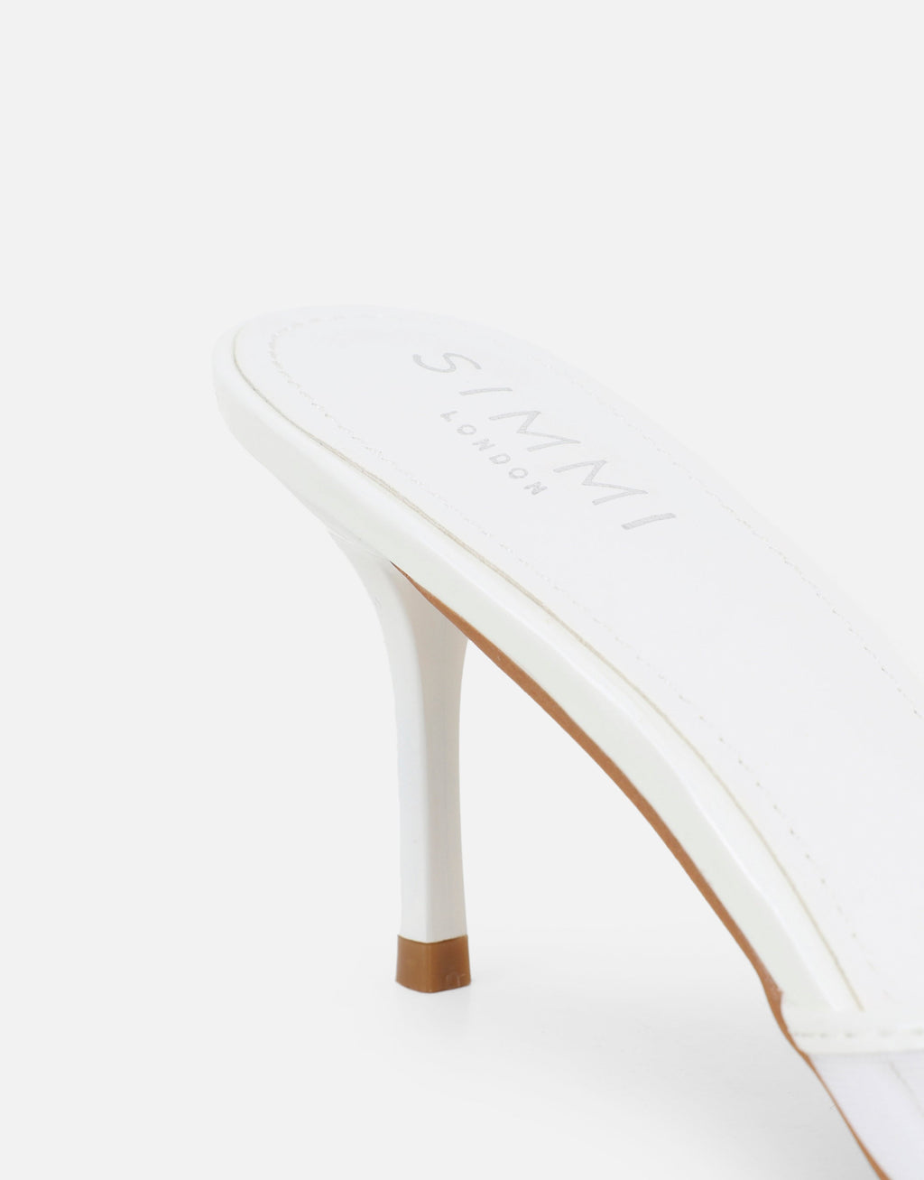 Lauri White Mesh Peep Toe Heeled Sandals