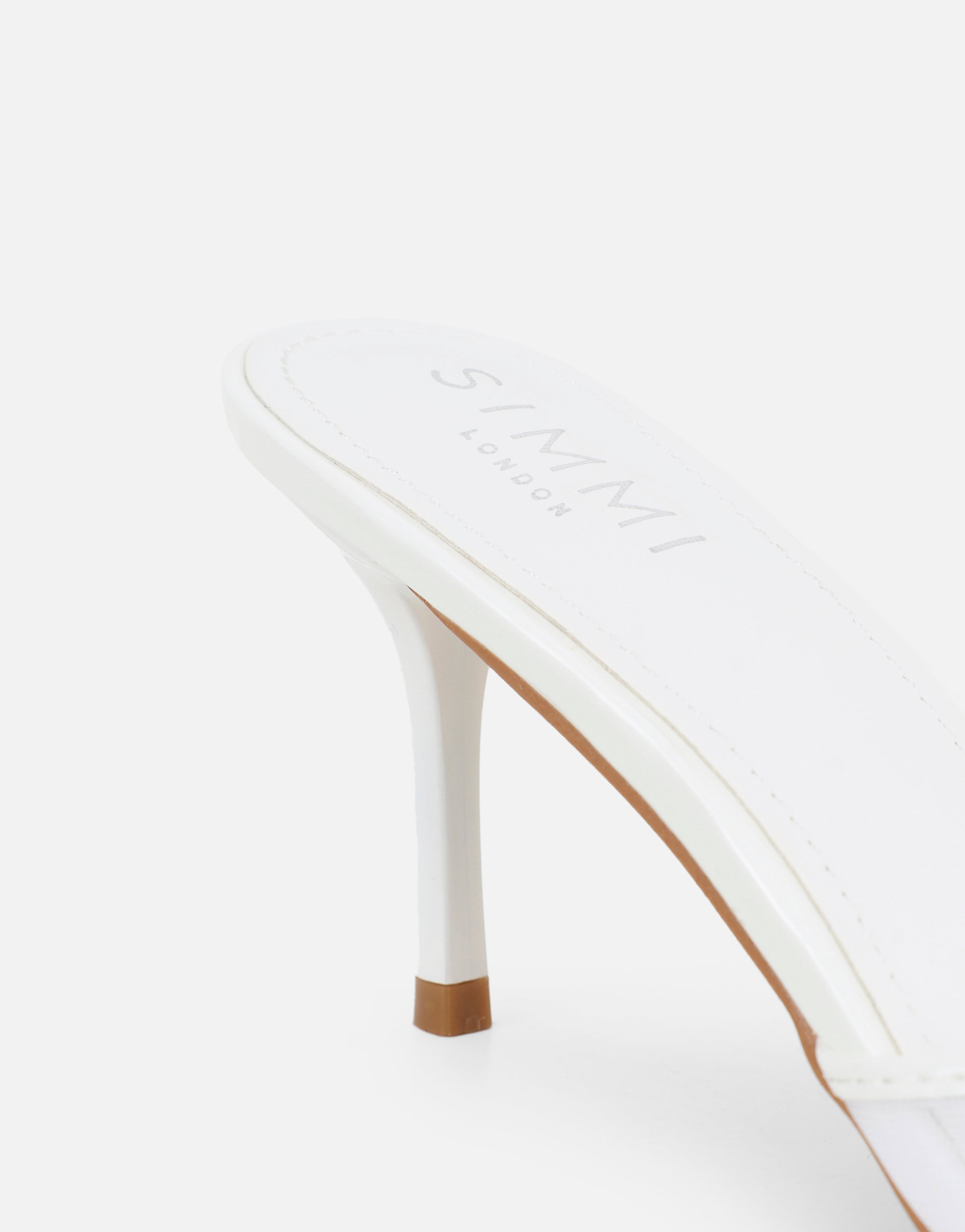 Lauri White Mesh Peep Toe Heeled Sandals