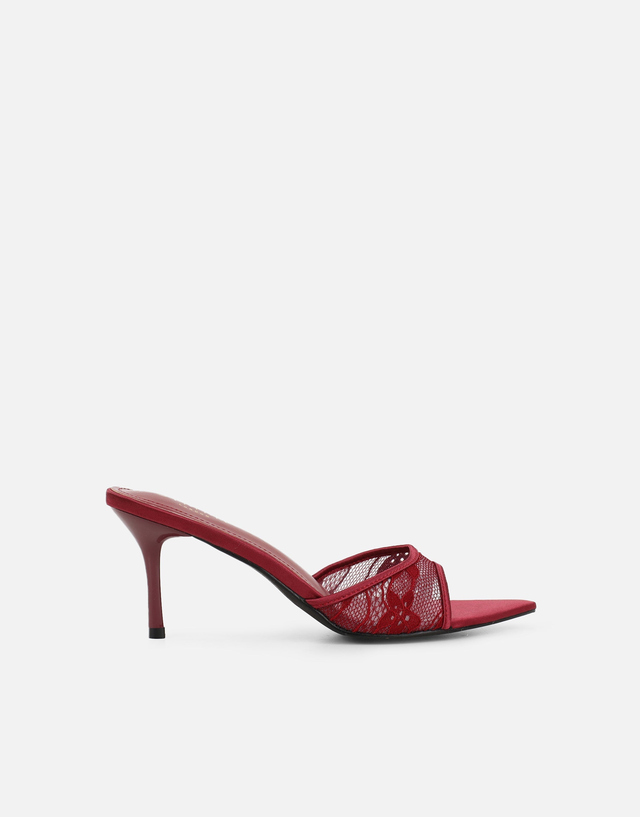 Fiorella Burgundy Lace Mules