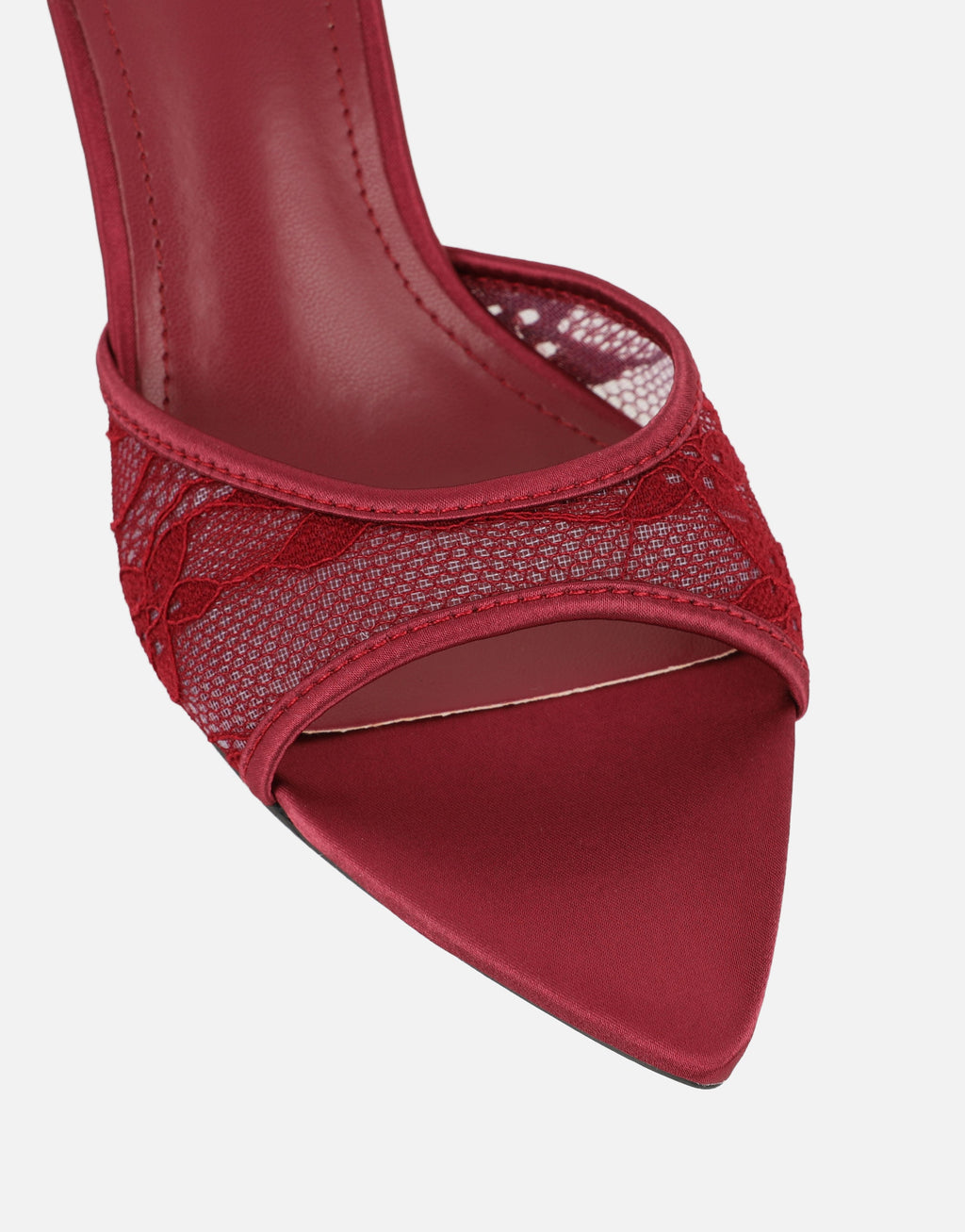 Fiorella Burgundy Lace Mules