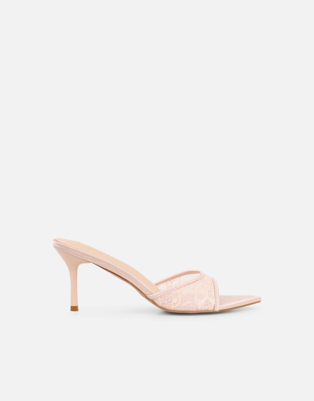 Fiorella Blush Lace Mules Wide Fit