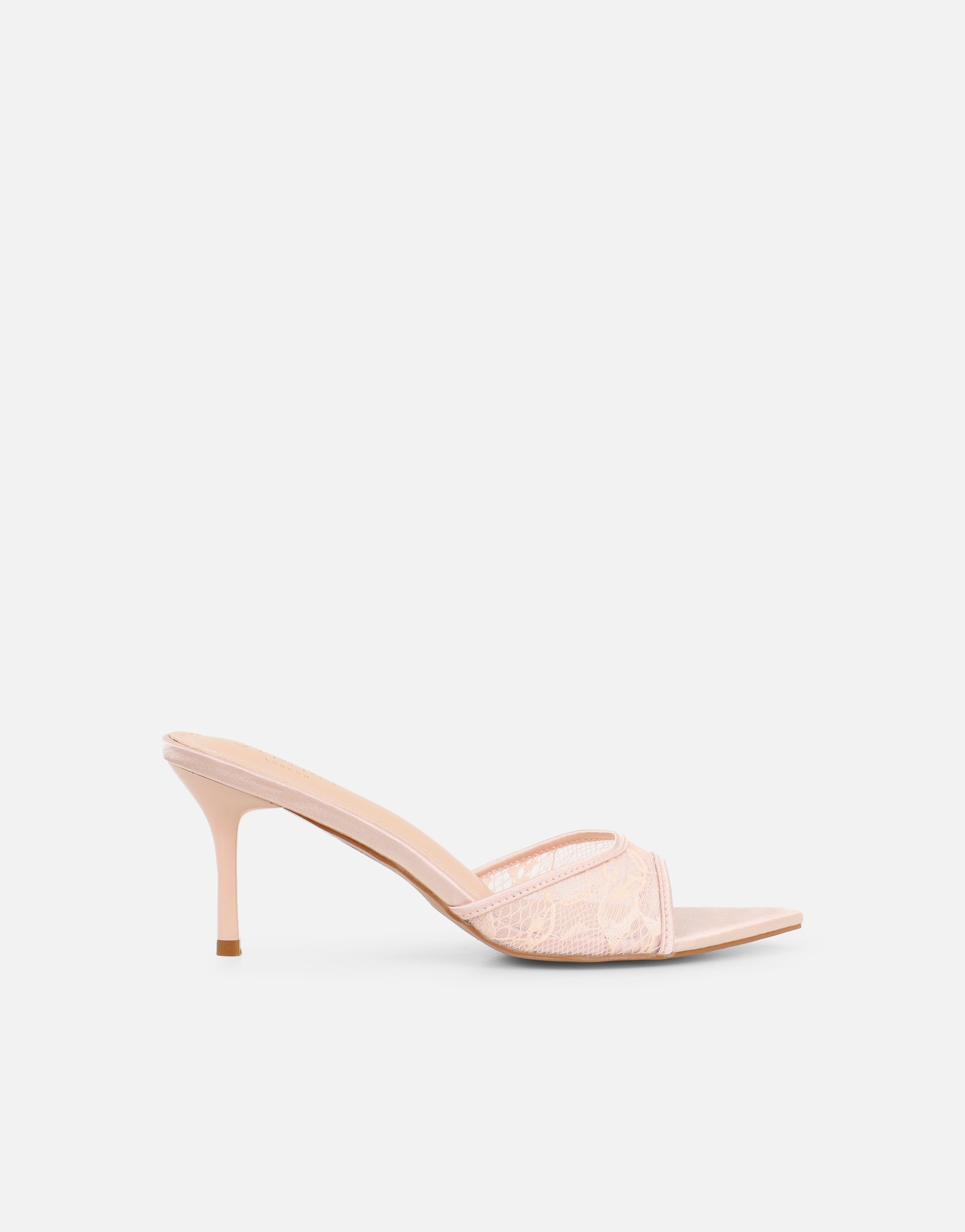 Fiorella Blush Lace Mules Wide Fit