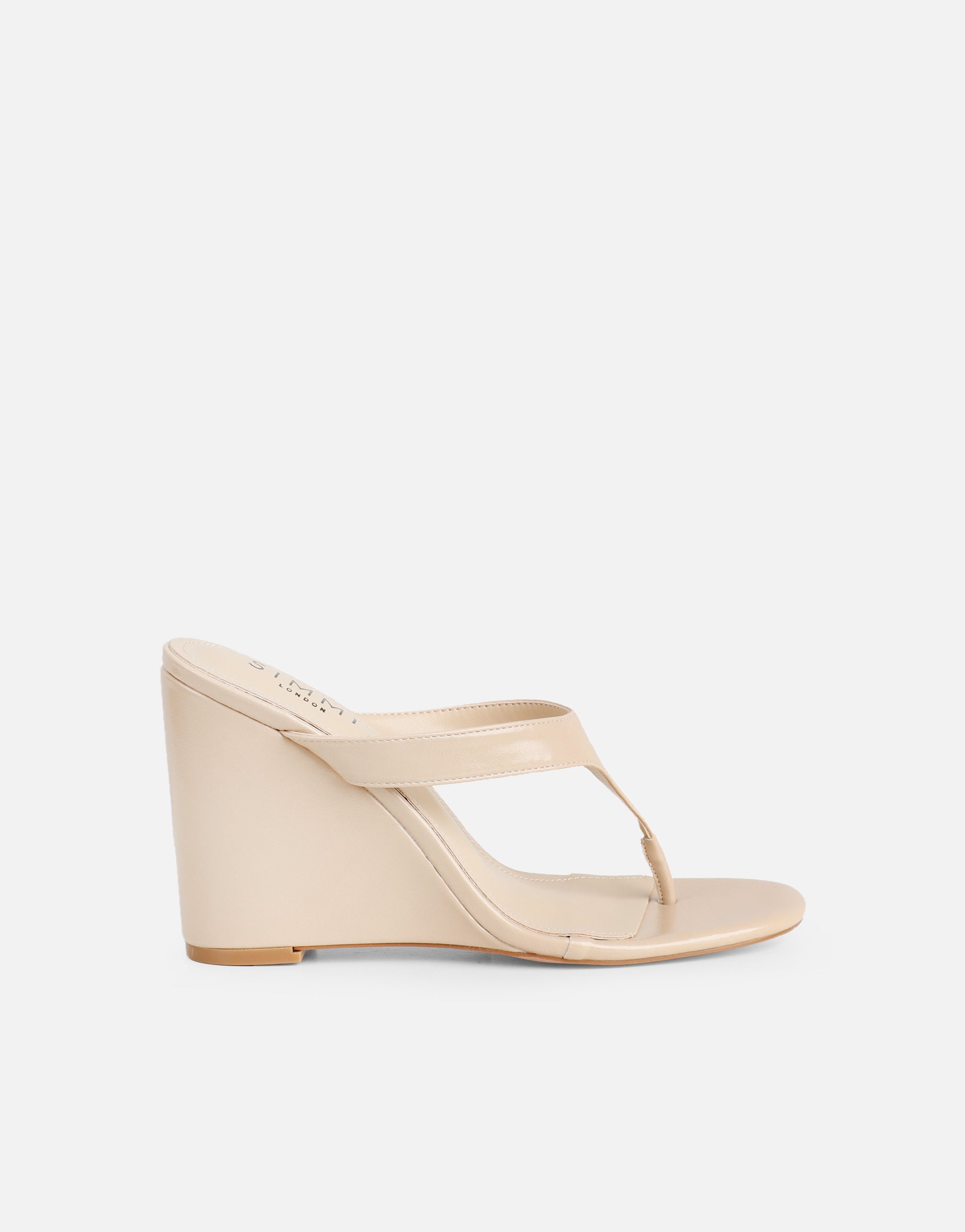 Jodie Beige Toe Post Wedge Sandals
