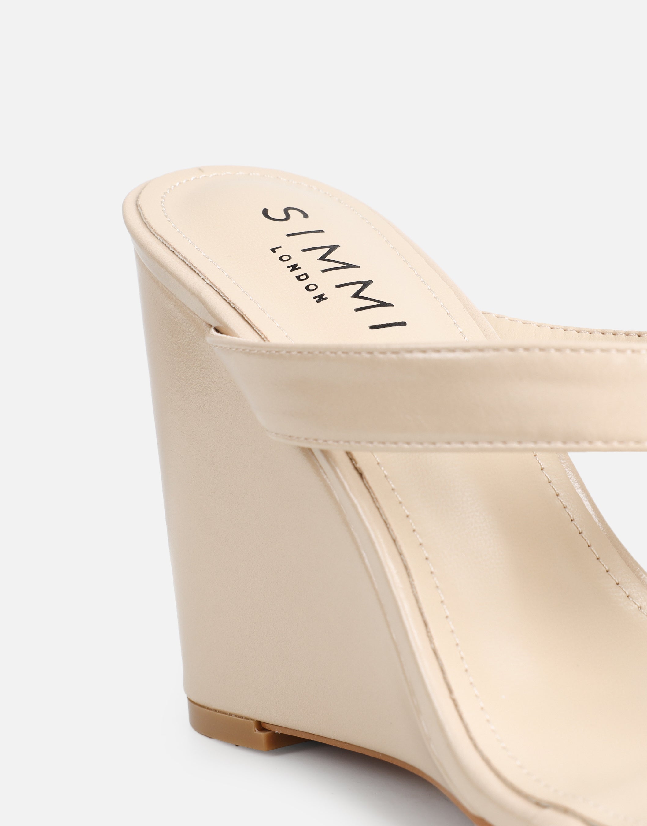 Jodie Beige Toe Post Wedge Sandals