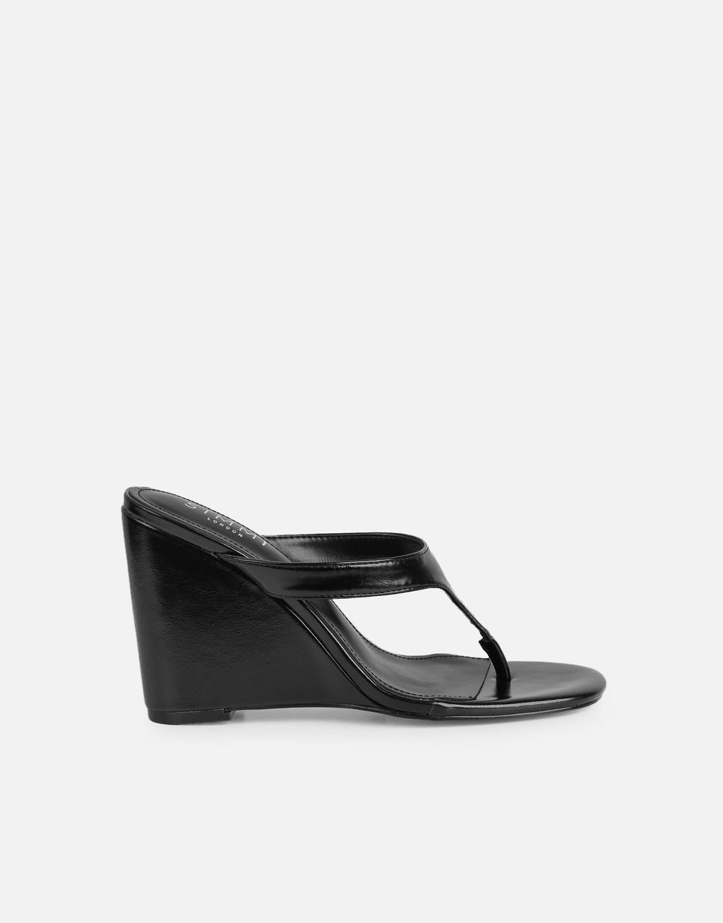 Jodie Black Toe Post Wedge Sandals