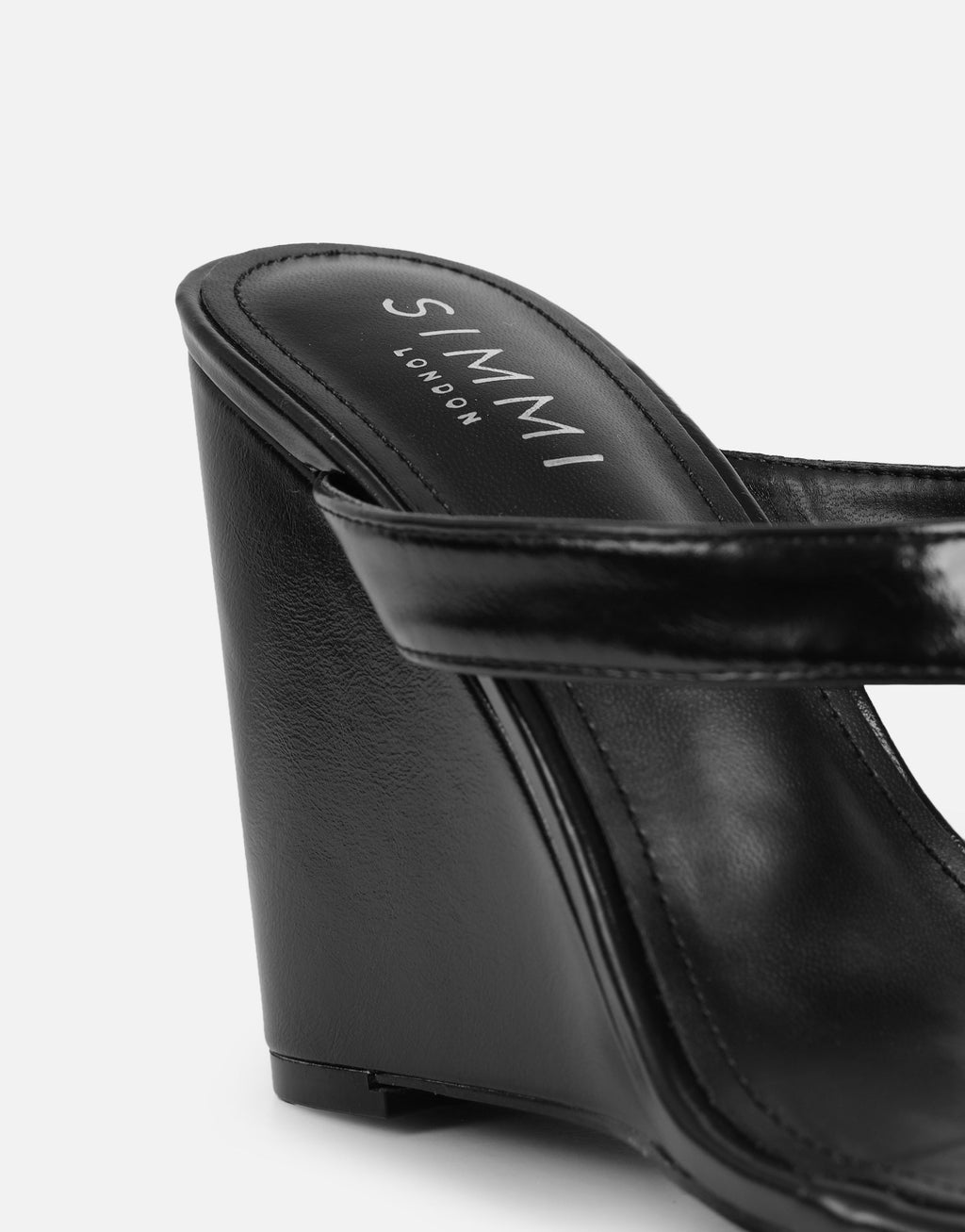 Jodie Black Toe Post Wedge Sandals