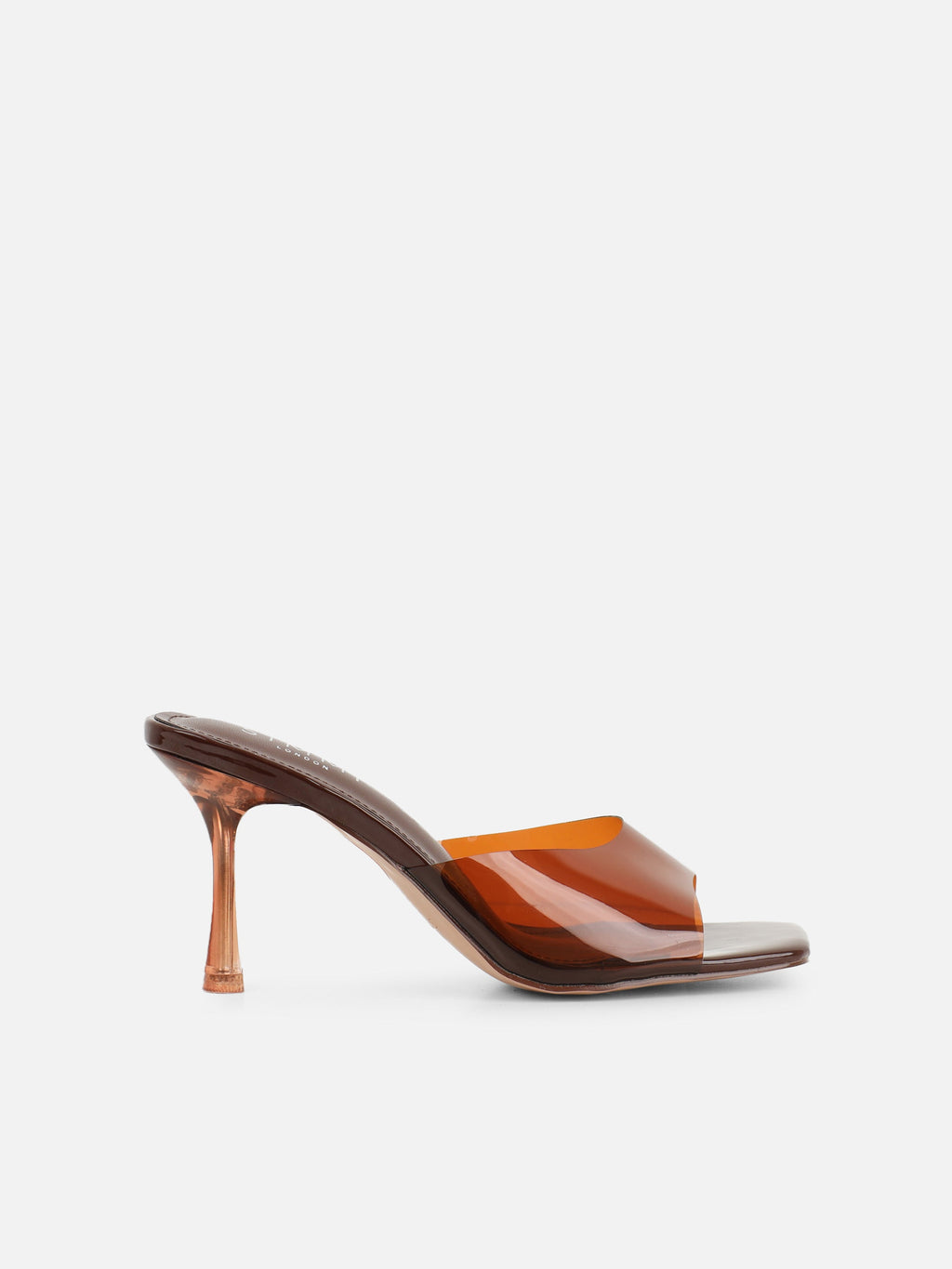 Josephine Clear Brown Heeled Sandals