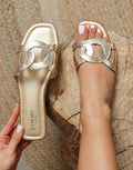 Laurel Gold Metallic Flat Sandals