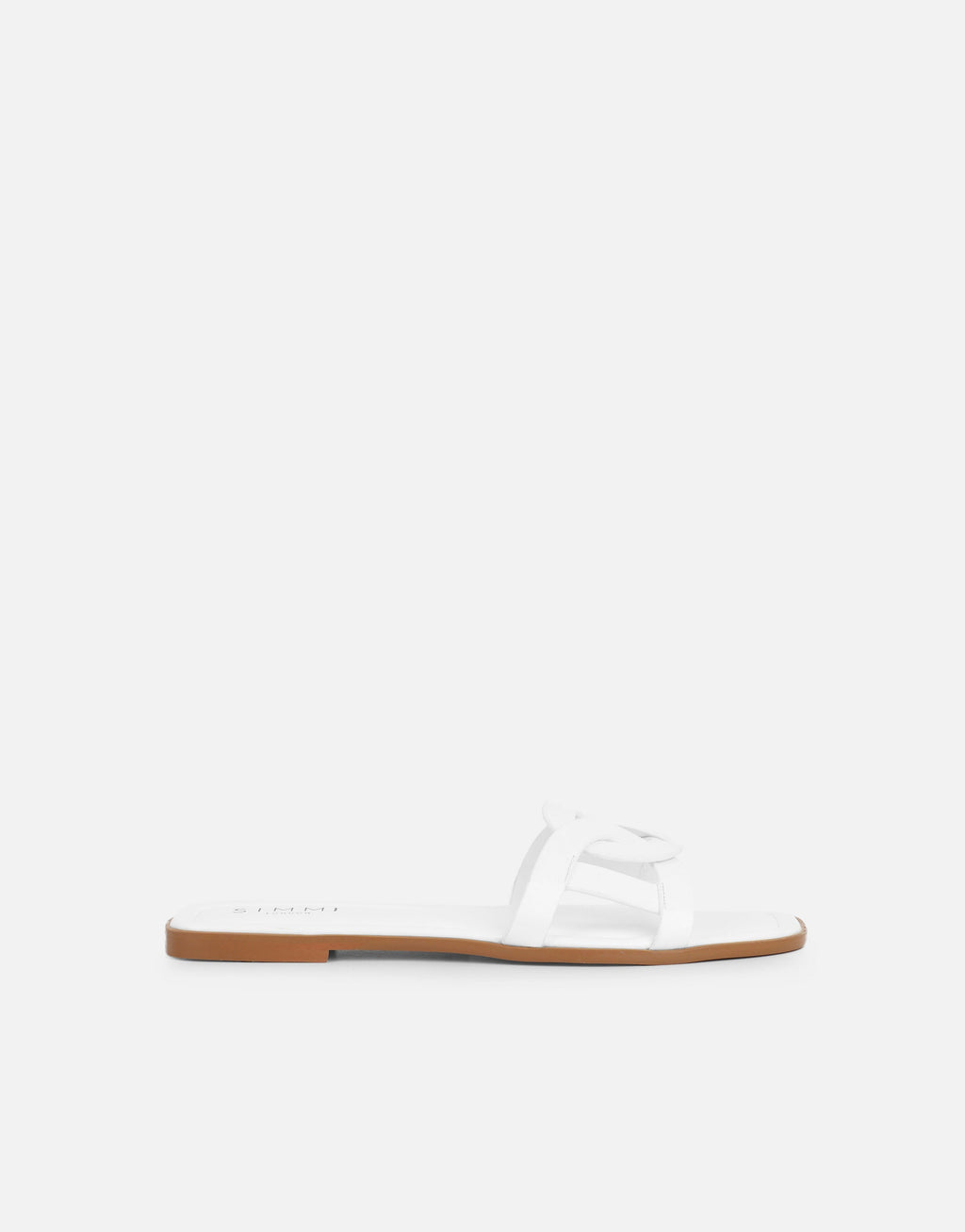 Laurel White Flat Sandals