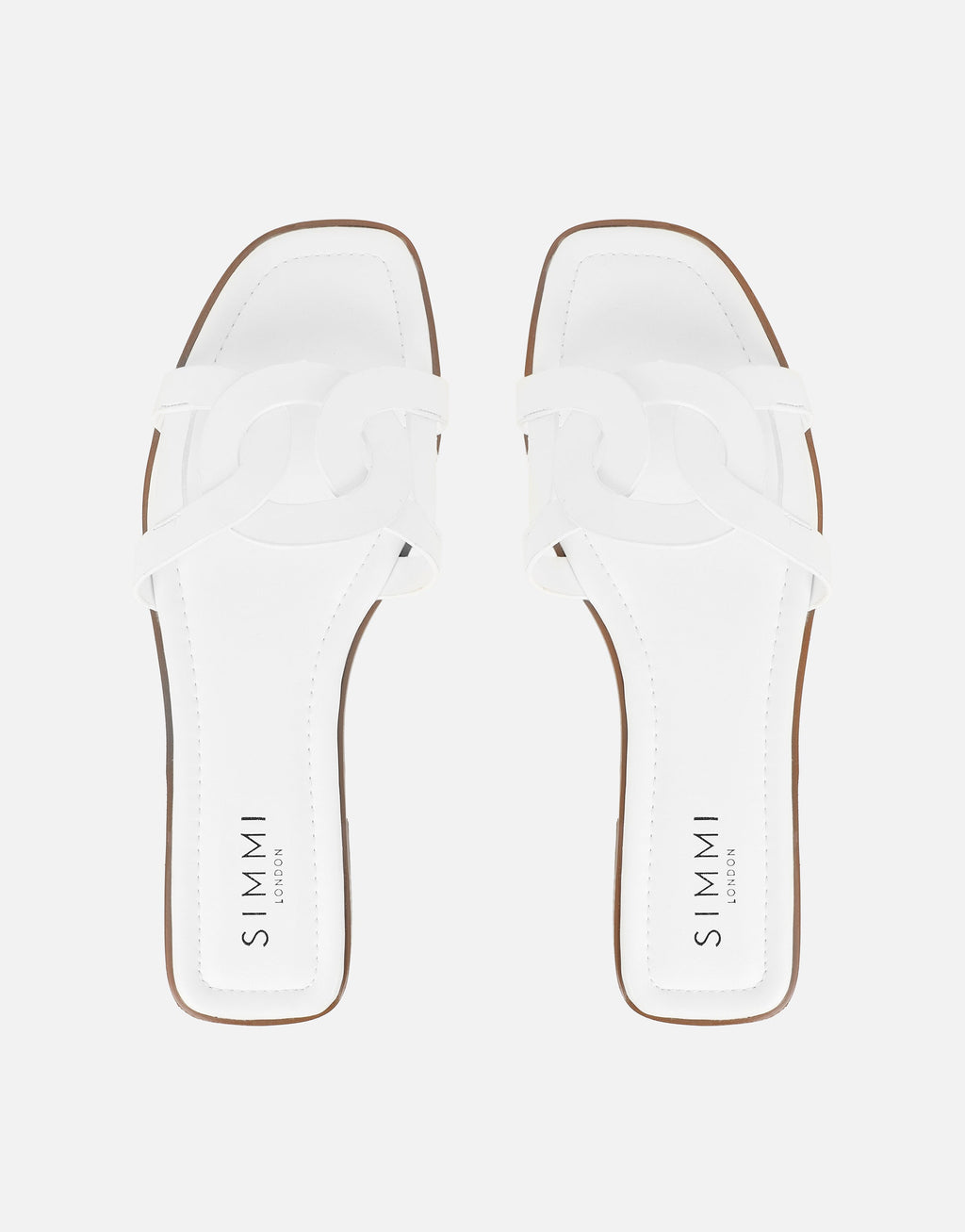Laurel White Flat Sandals